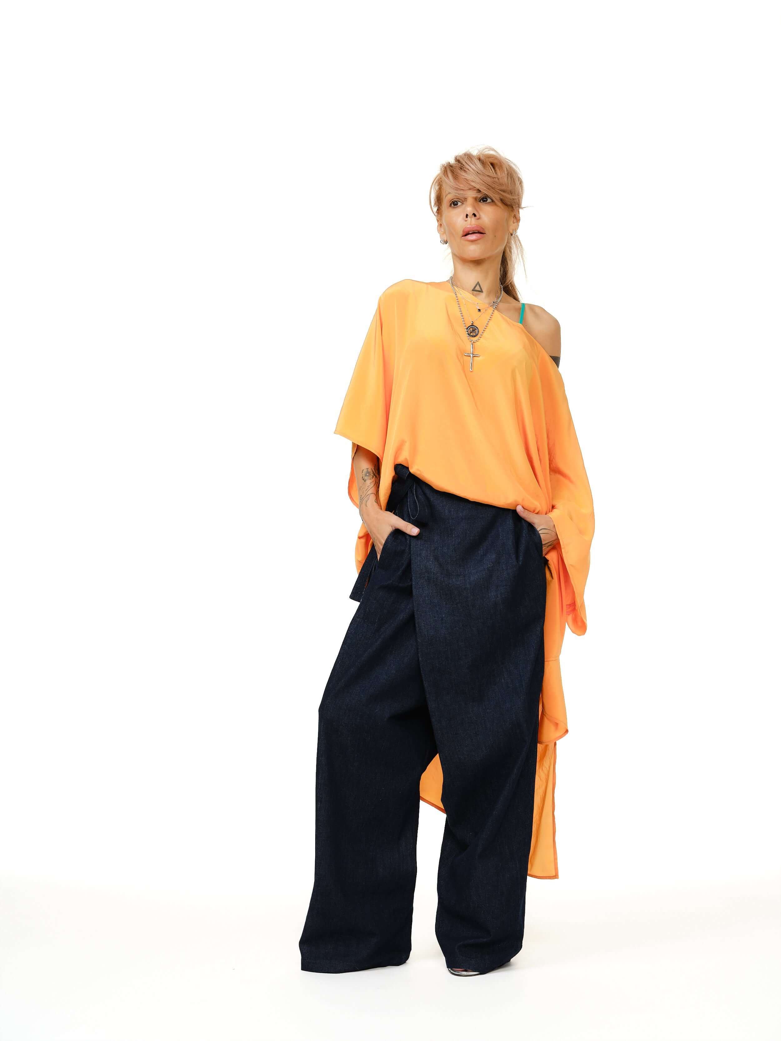 Orange Oversized Мaxi Tunic - Image 3