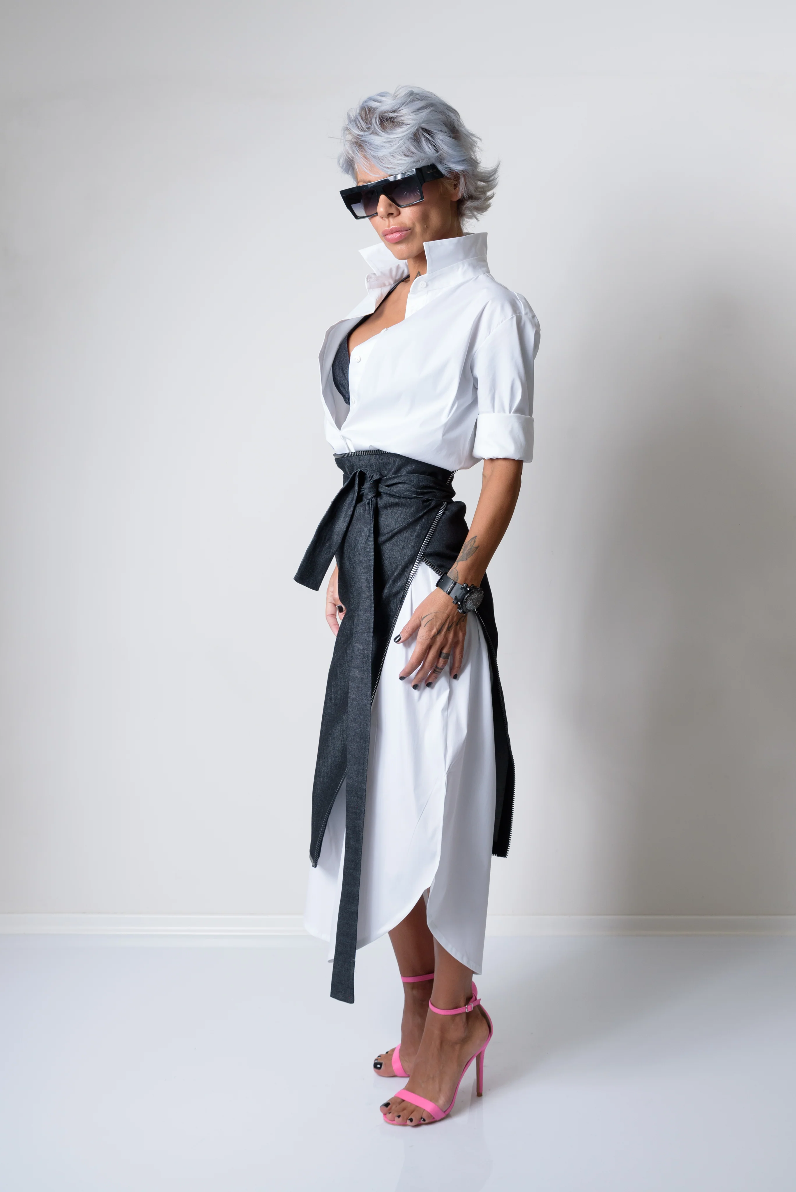 Maxi Oversized White Shirt Dress - Image 18