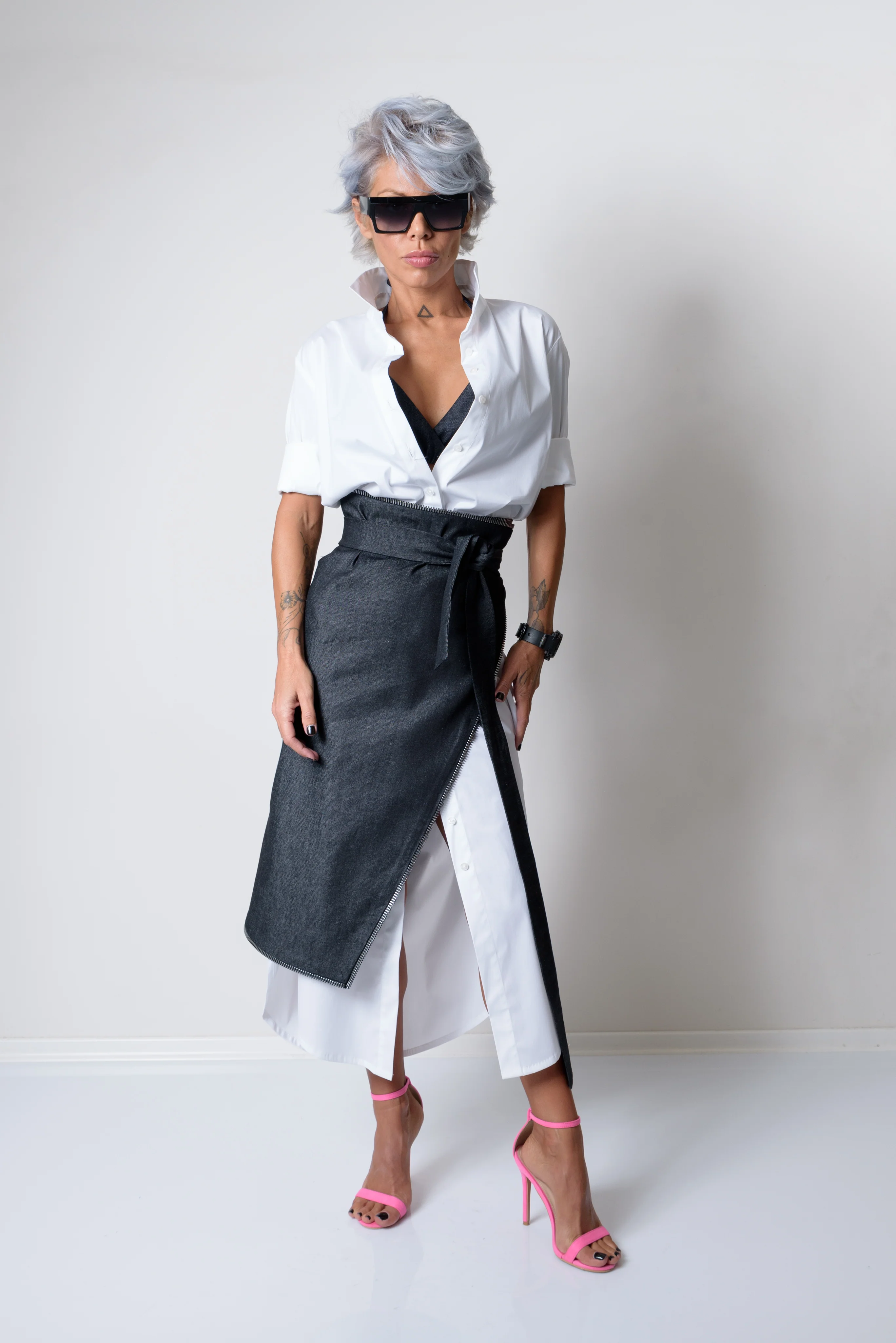 Maxi Oversized White Shirt Dress - Image 19