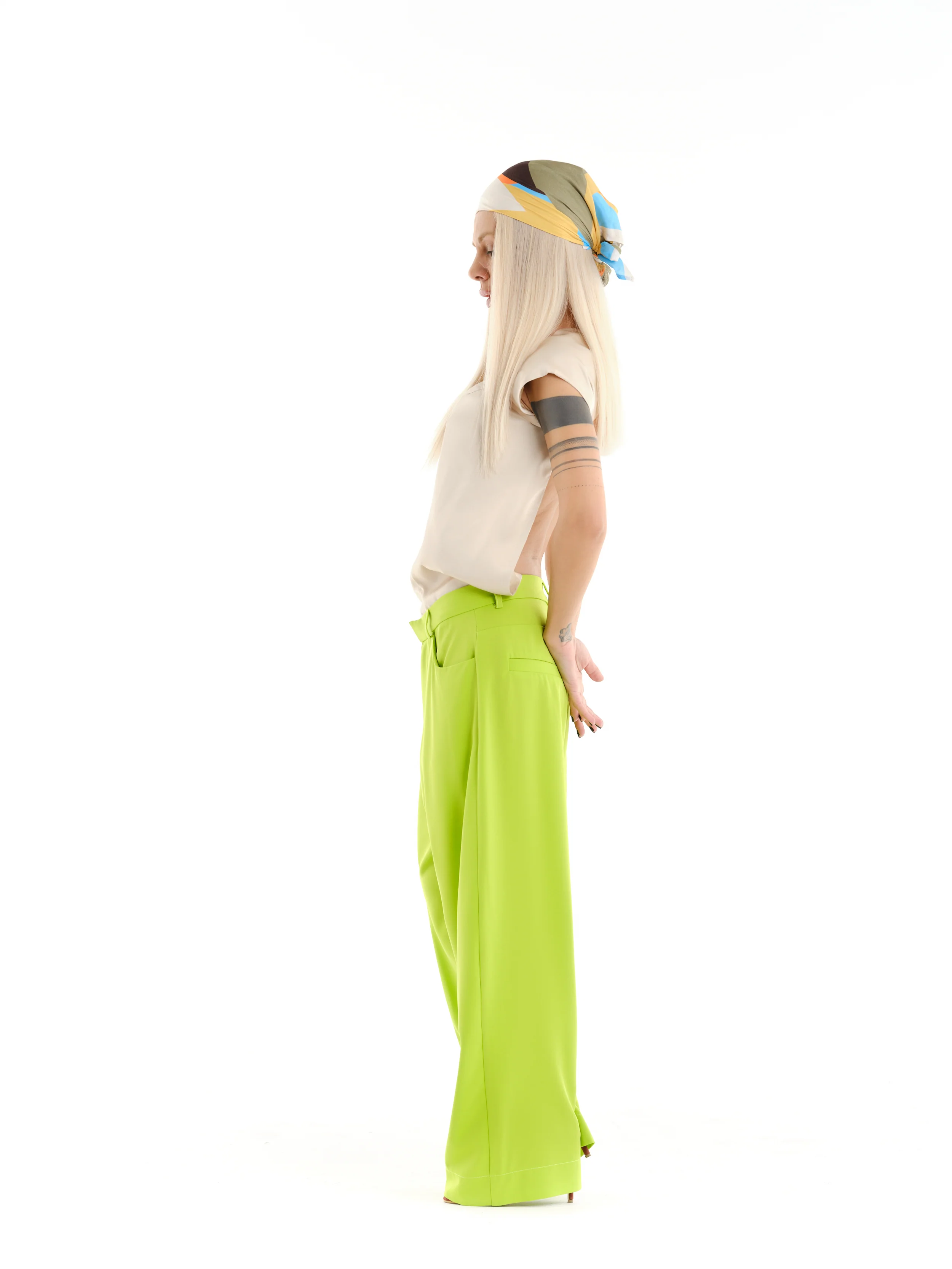 Backless Cream Satin T-Shirt - Image 6