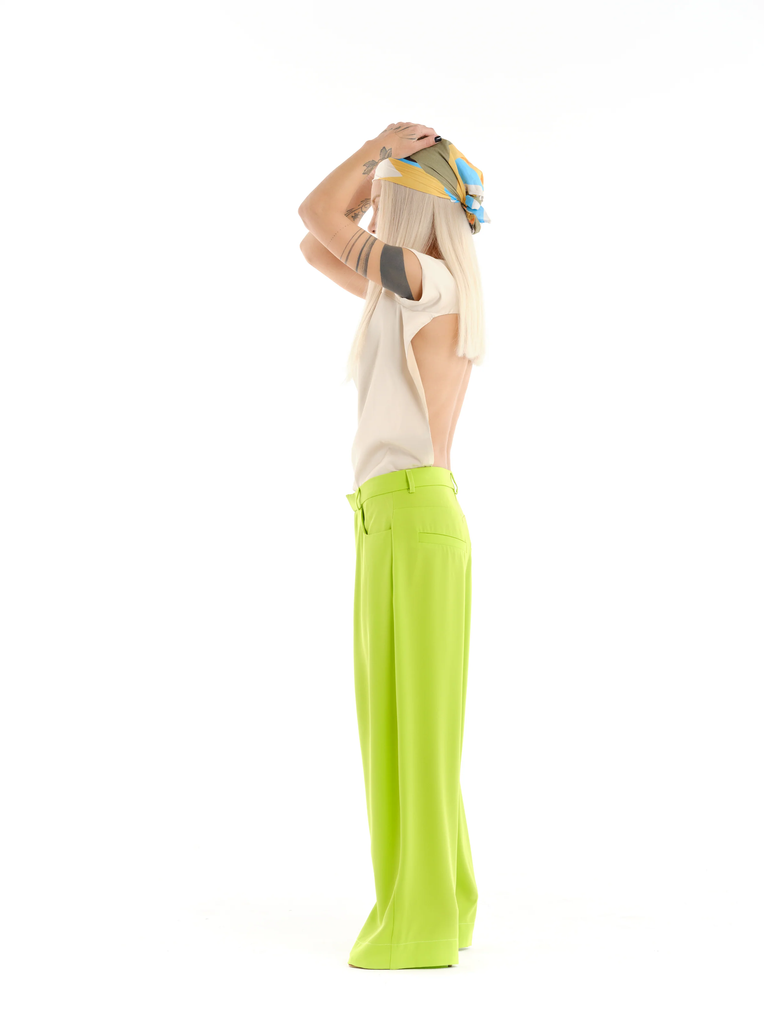 Backless Cream Satin T-Shirt - Image 8