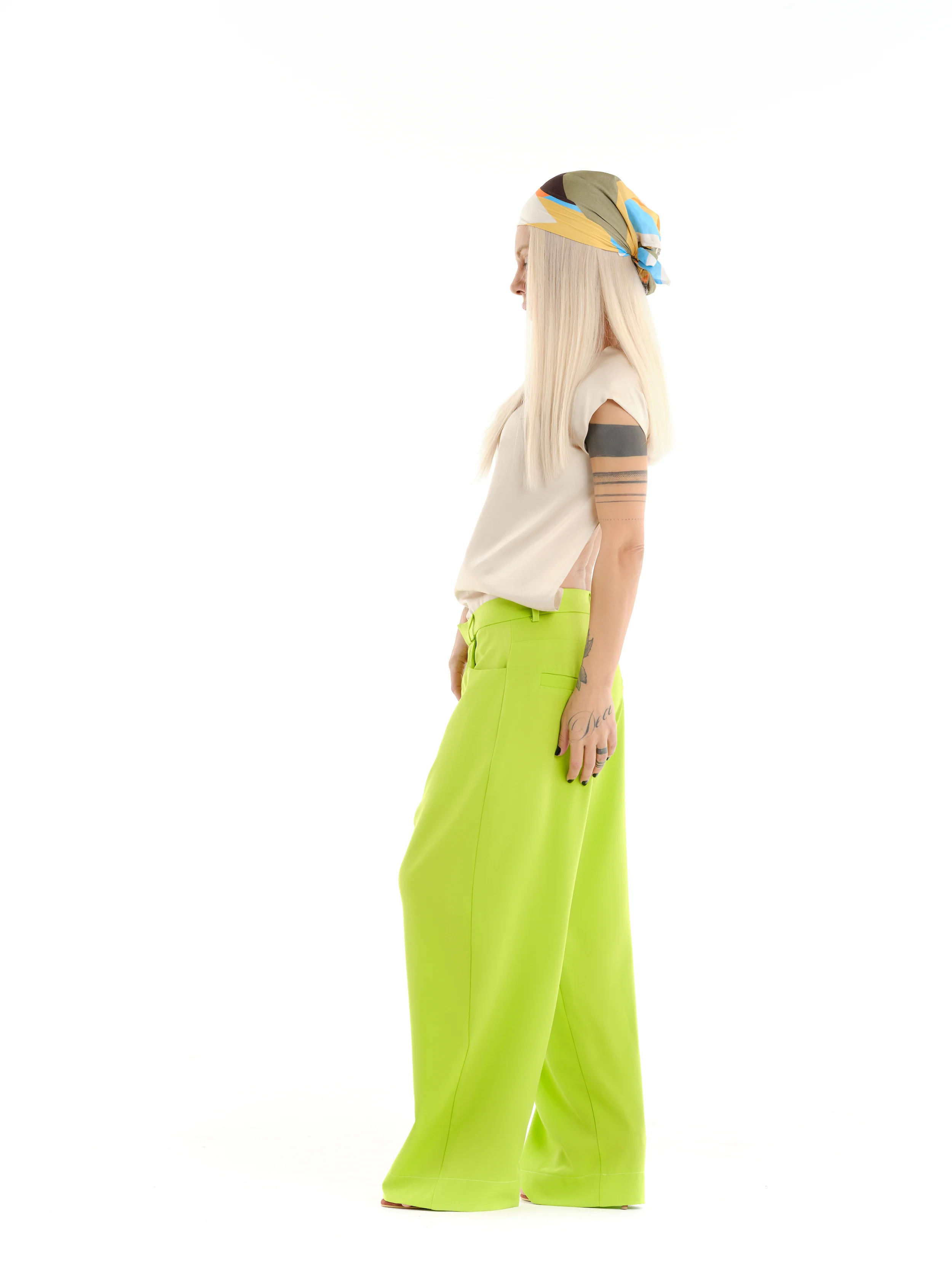 Backless Cream Satin T-Shirt - Image 9