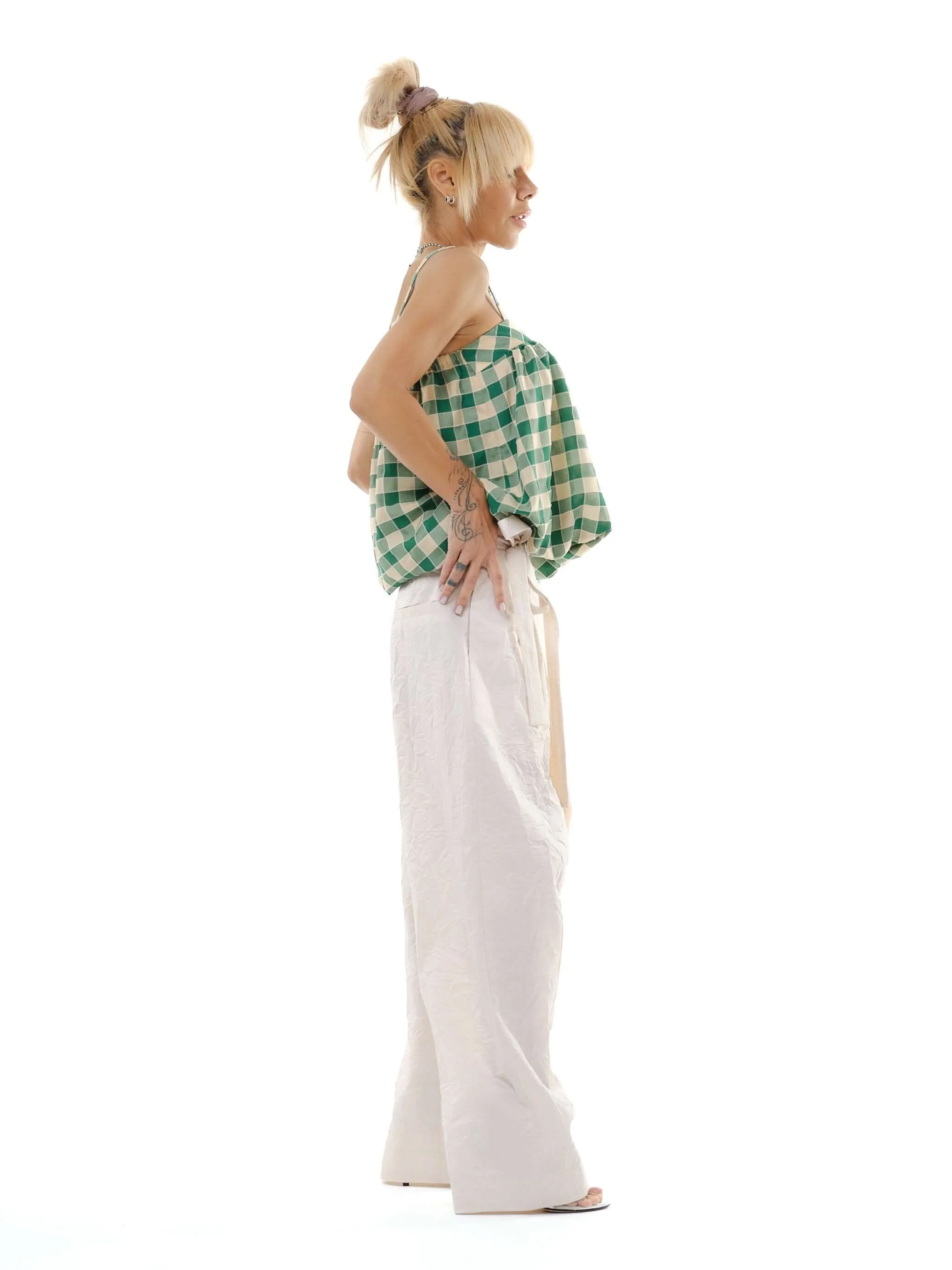 Beige Linen Tie-Waist Pants - Image 6