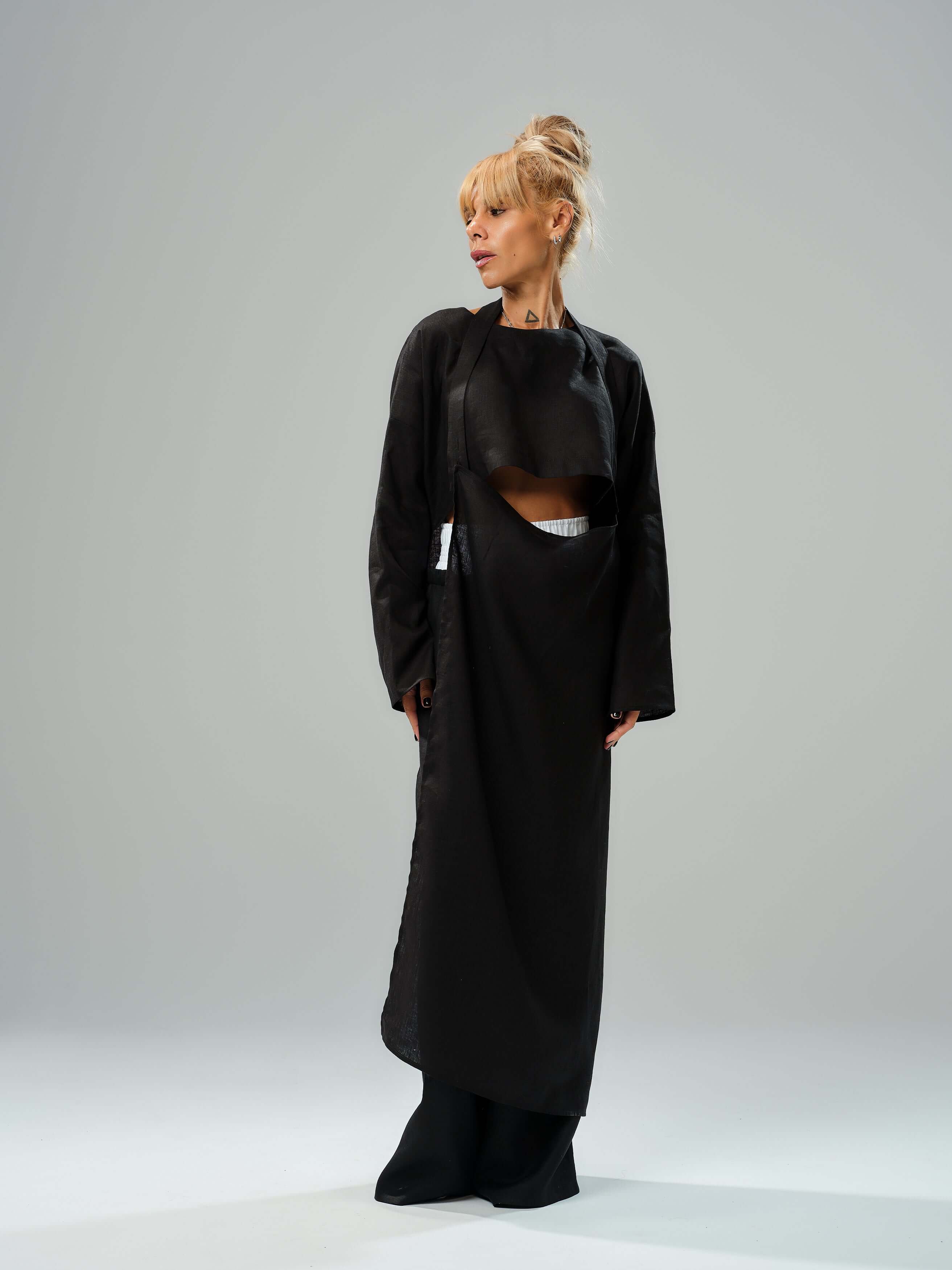 Black Co-Ord Set with Tunic and Pants - Image 7