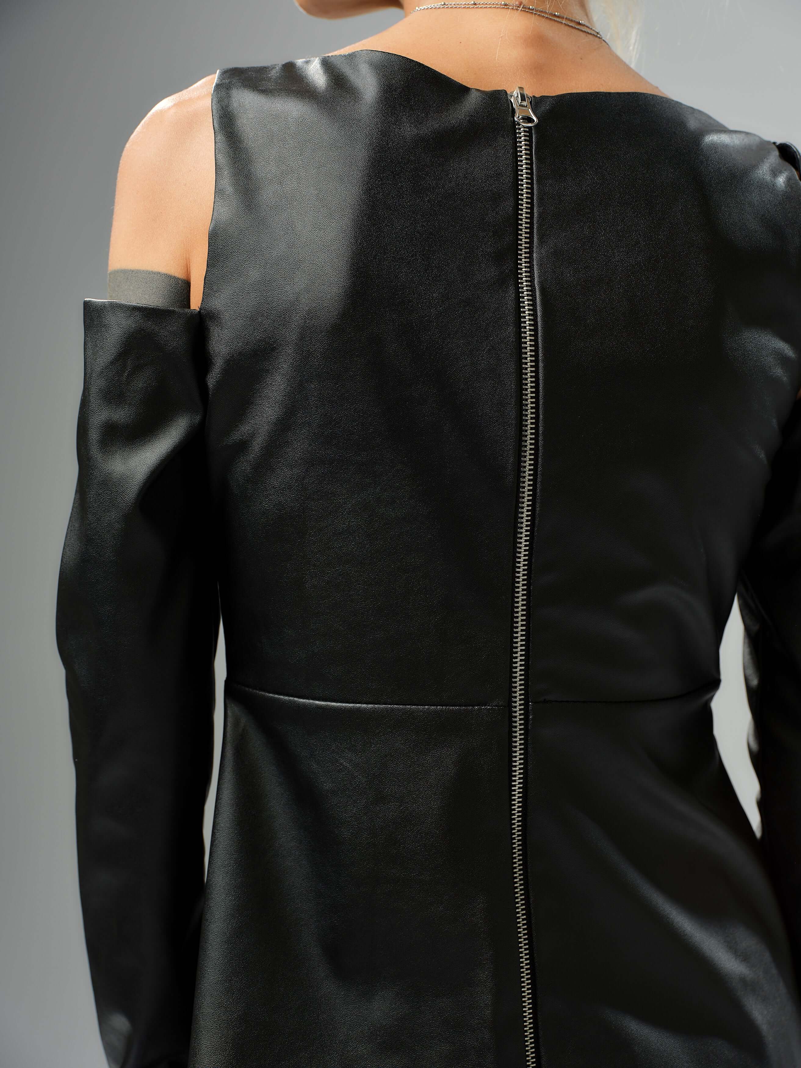 Black Faux Leather Top - Image 4