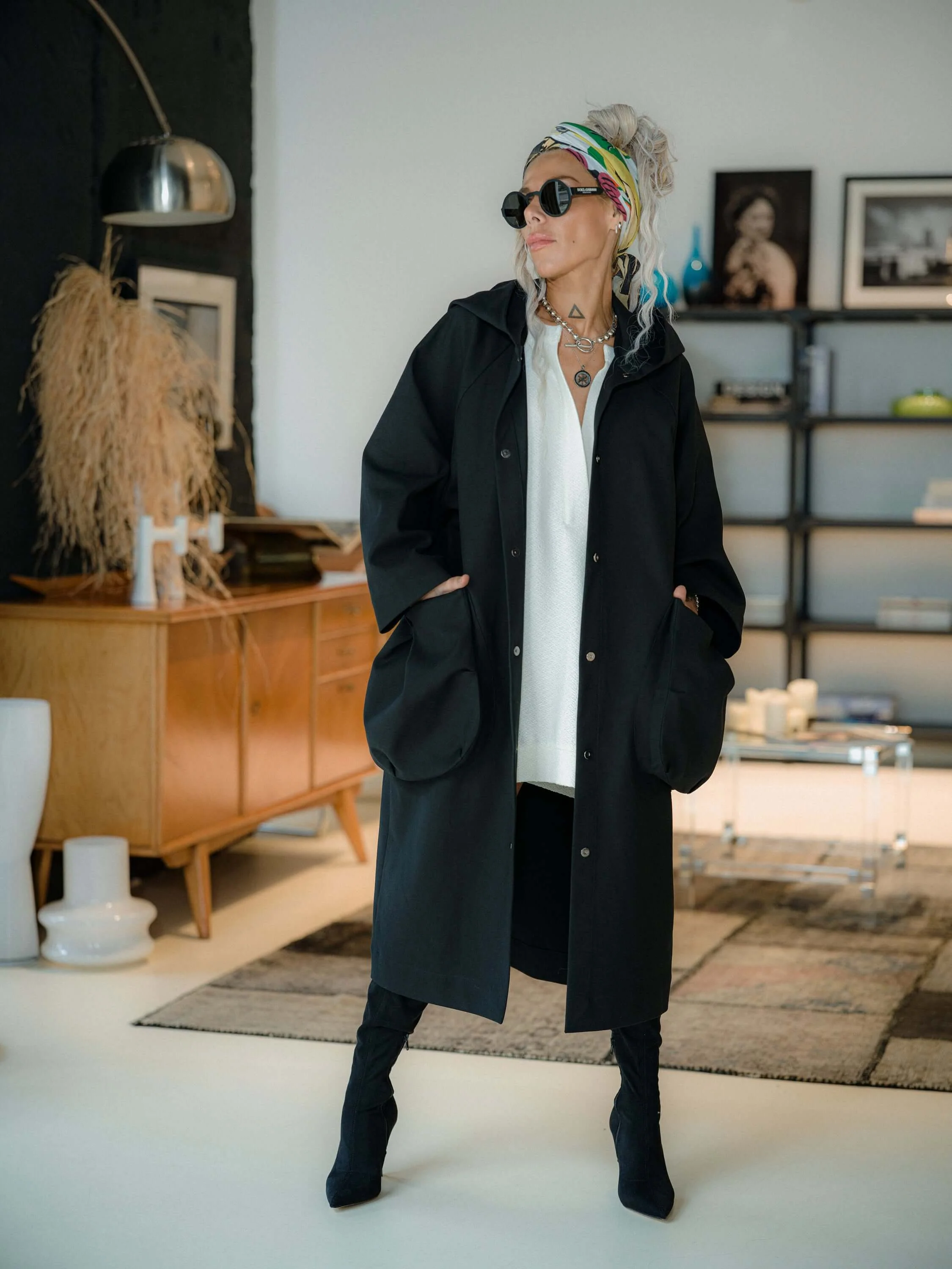 Black Oversized Hooded Jacket - Image 2