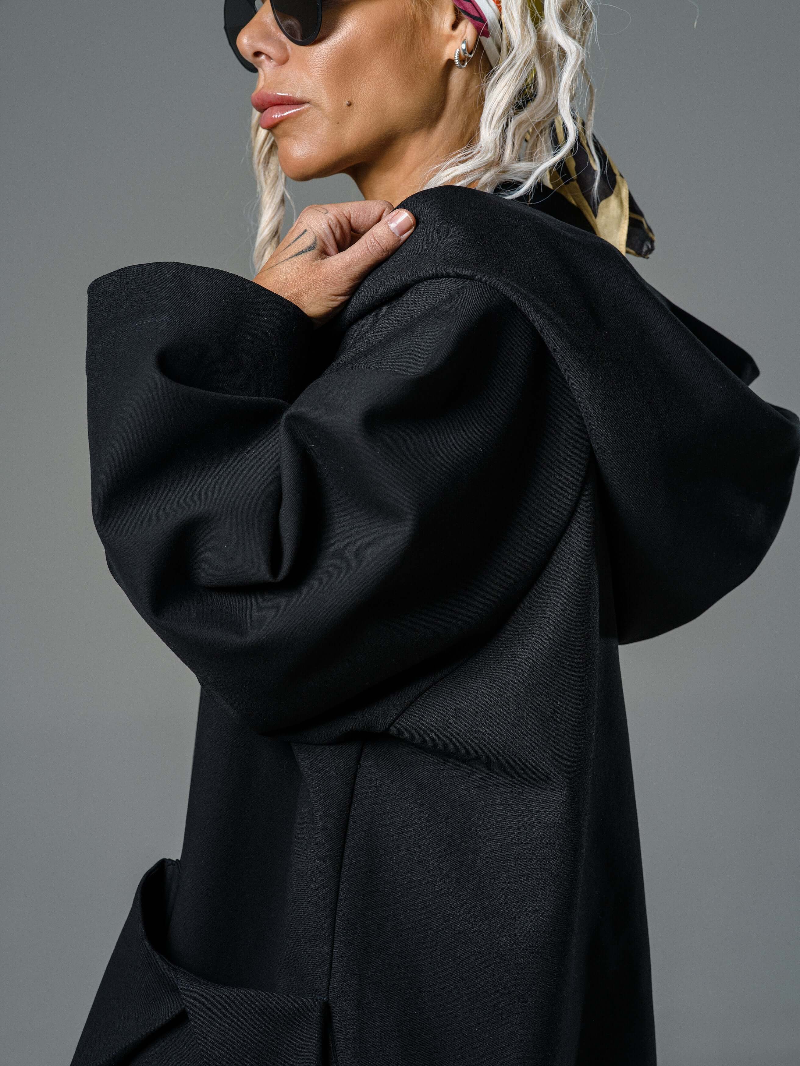Black Oversized Hooded Jacket - Image 4