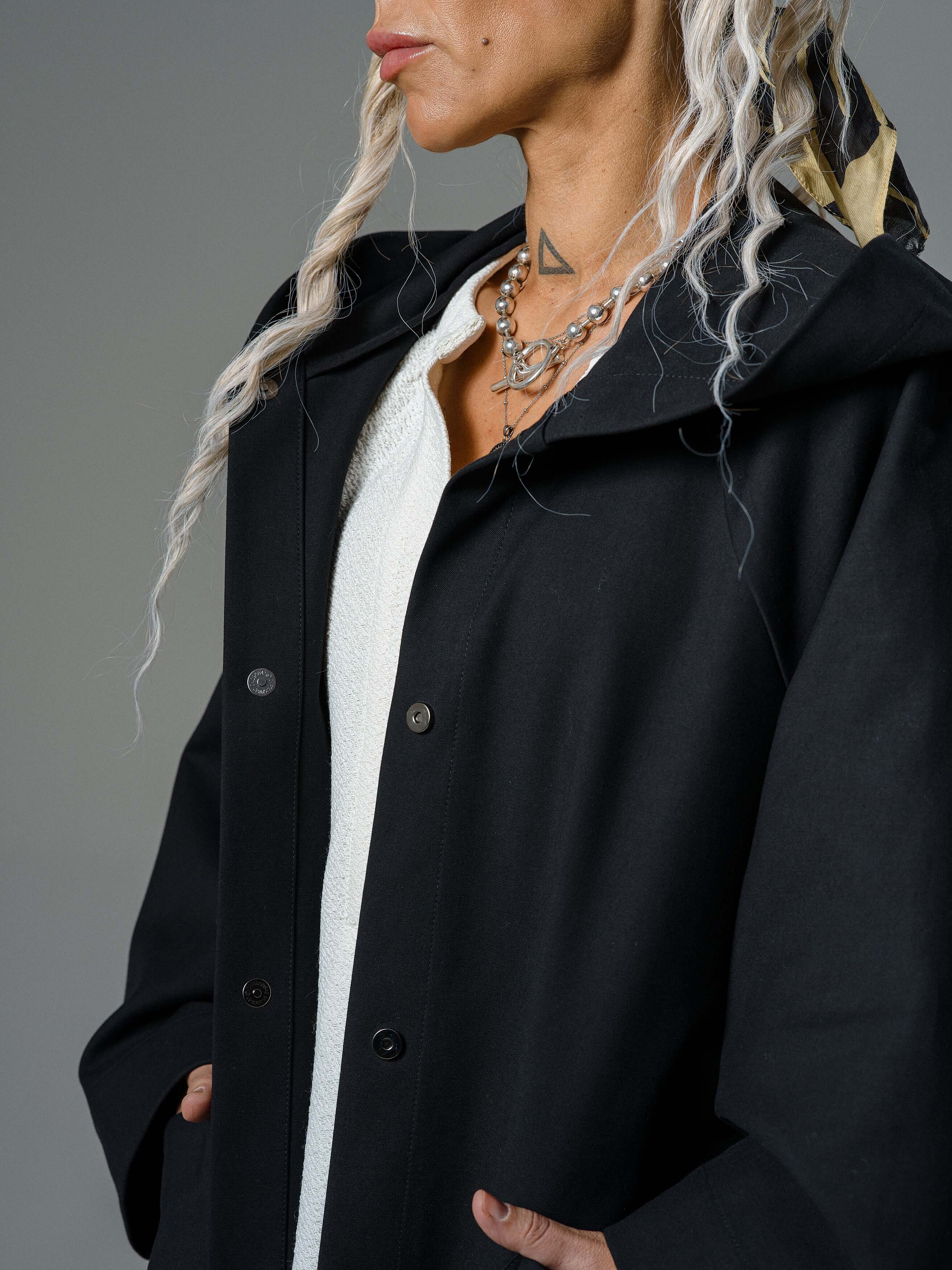 Black Oversized Hooded Jacket - Image 7