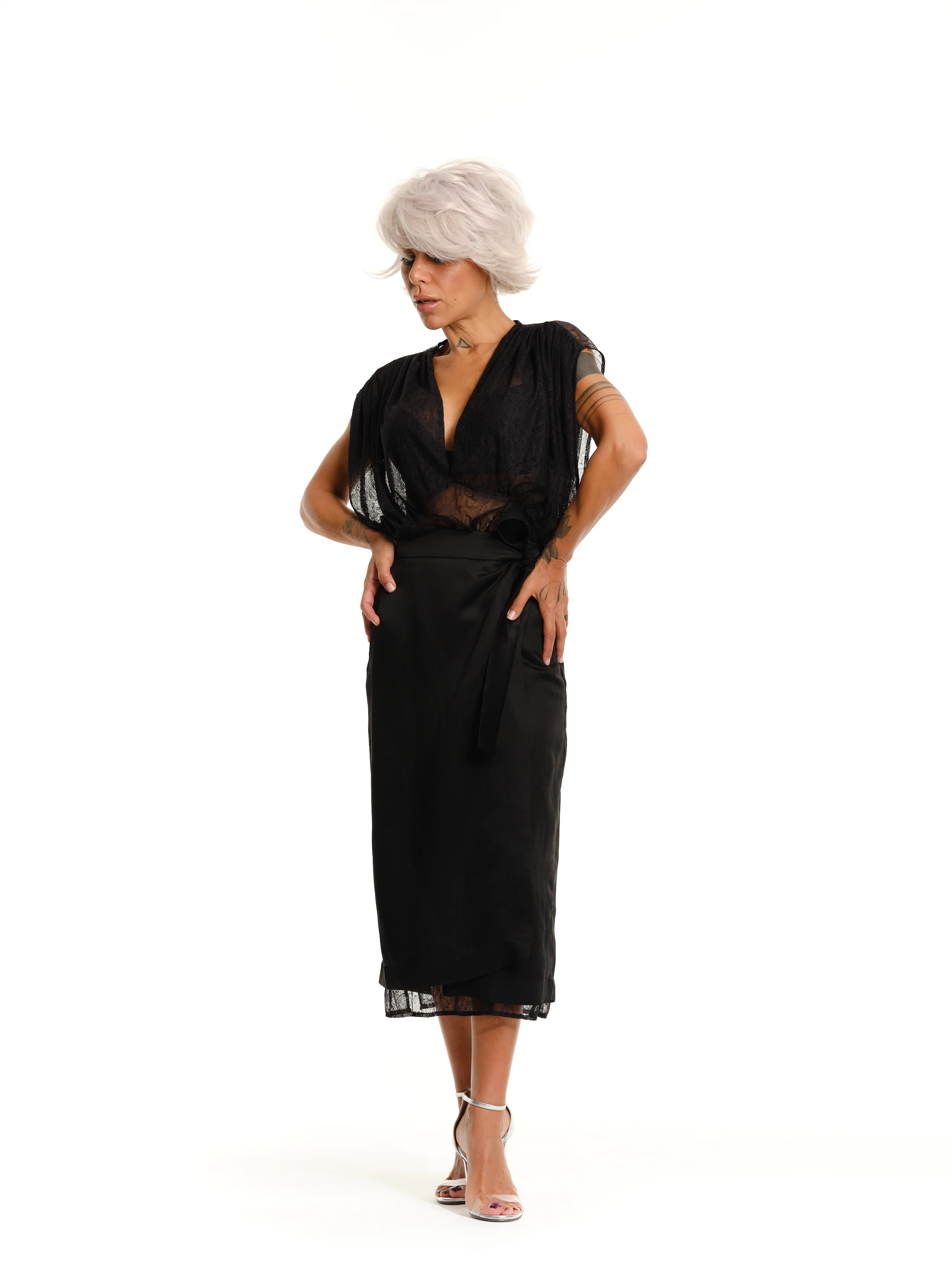 Lace Dress and Wrap Skirt Co-Ord Set - Image 10