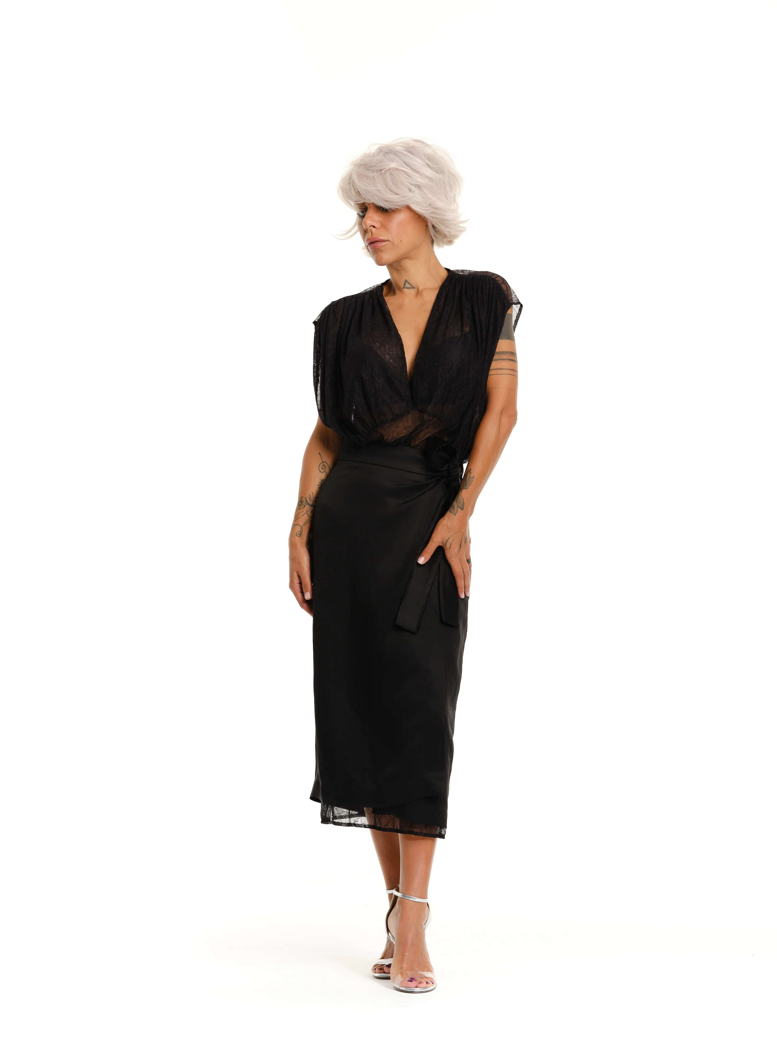 Lace Dress and Wrap Skirt Co-Ord Set - Image 12