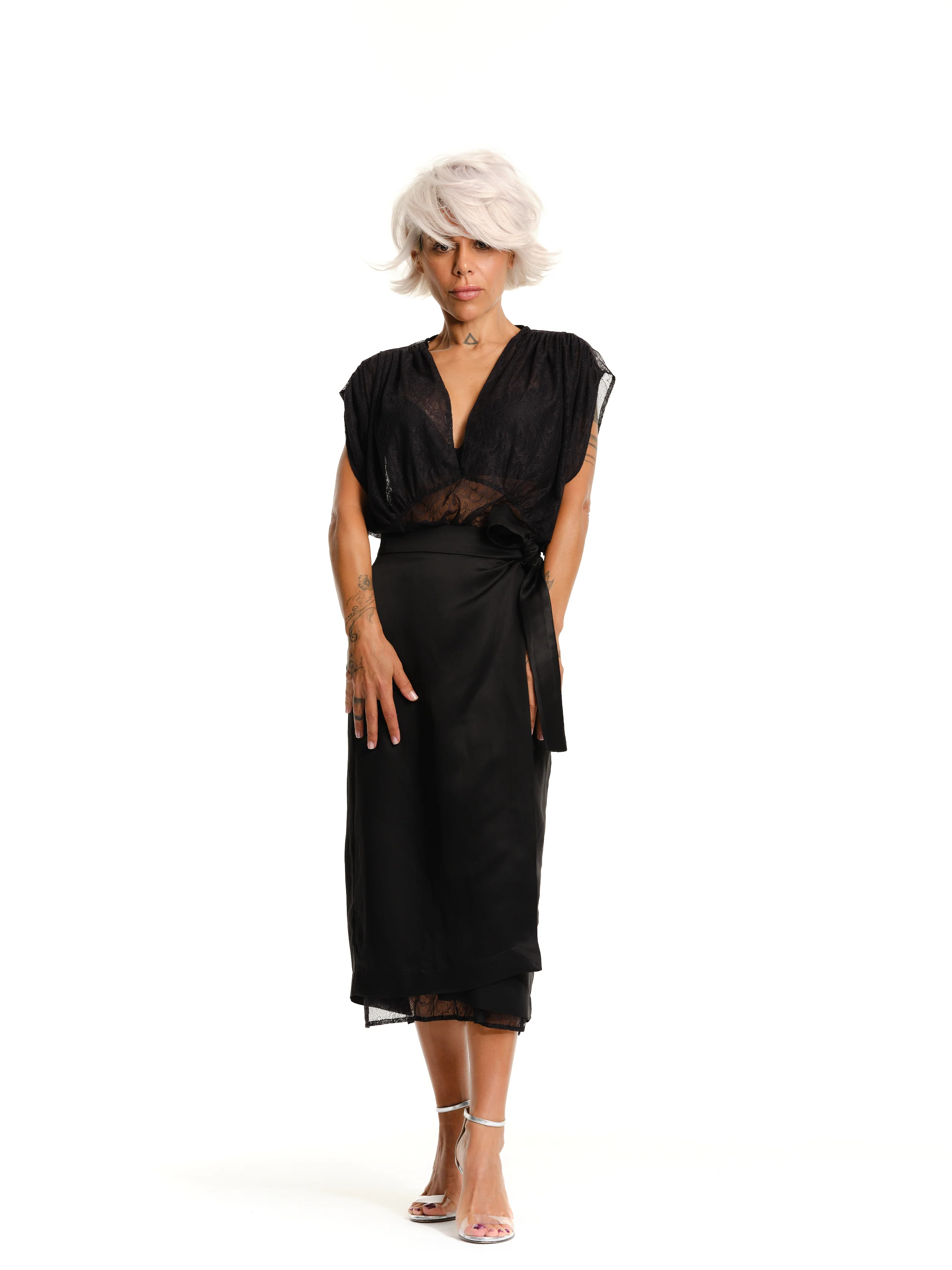 Lace Dress and Wrap Skirt Co-Ord Set - Image 3