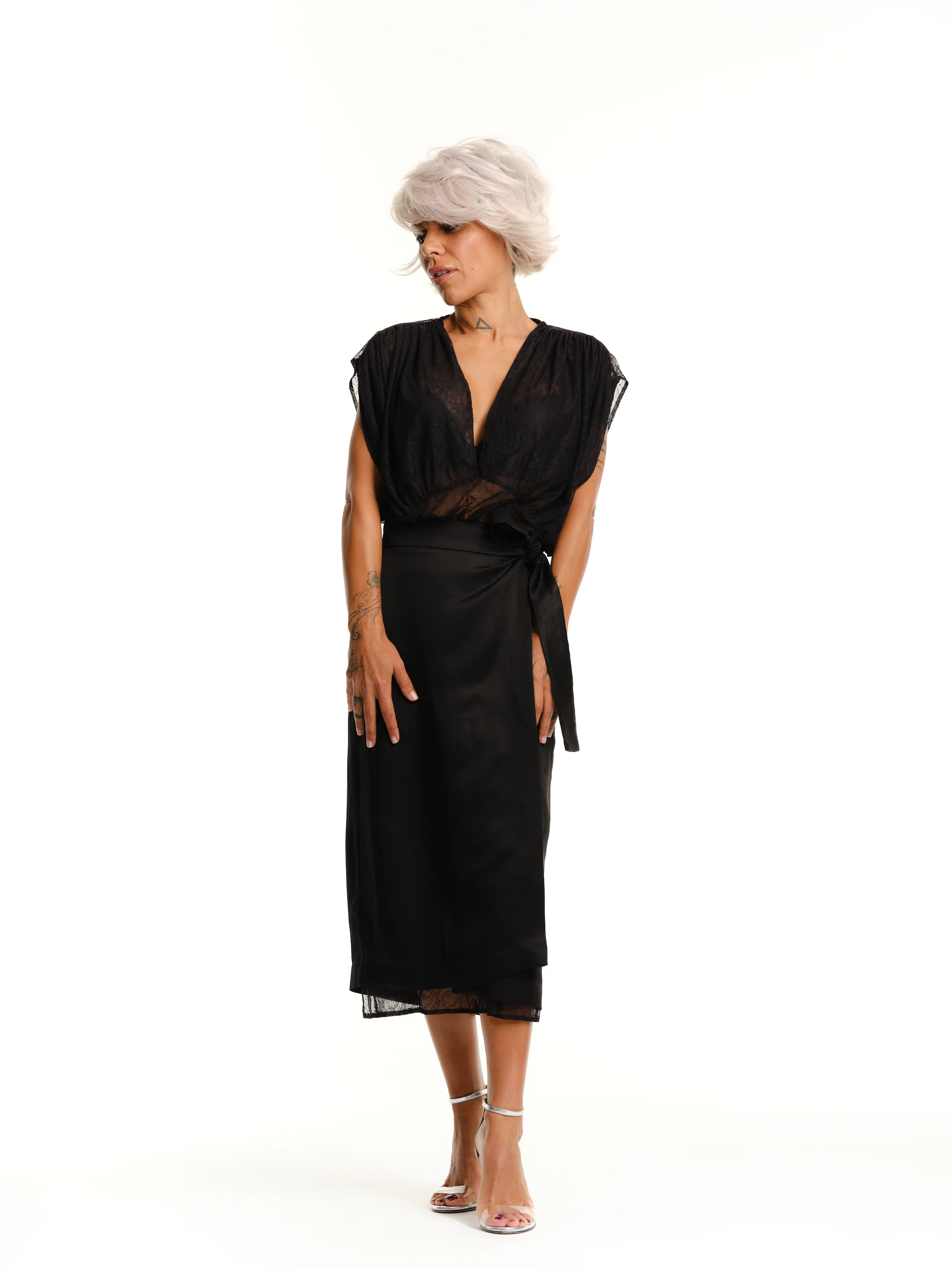 Lace Dress and Wrap Skirt Co-Ord Set - Image 4