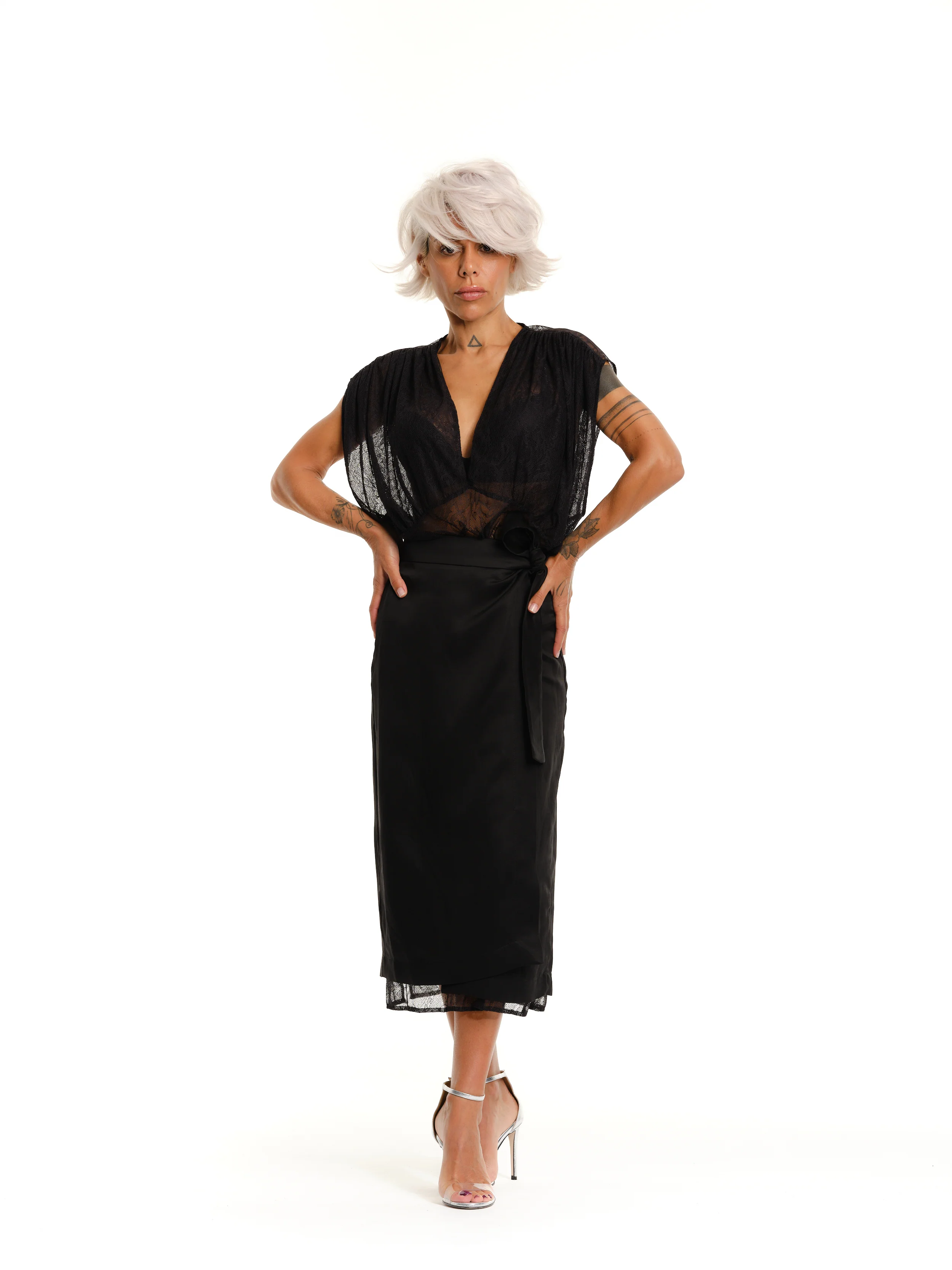Lace Dress and Wrap Skirt Co-Ord Set - Image 9