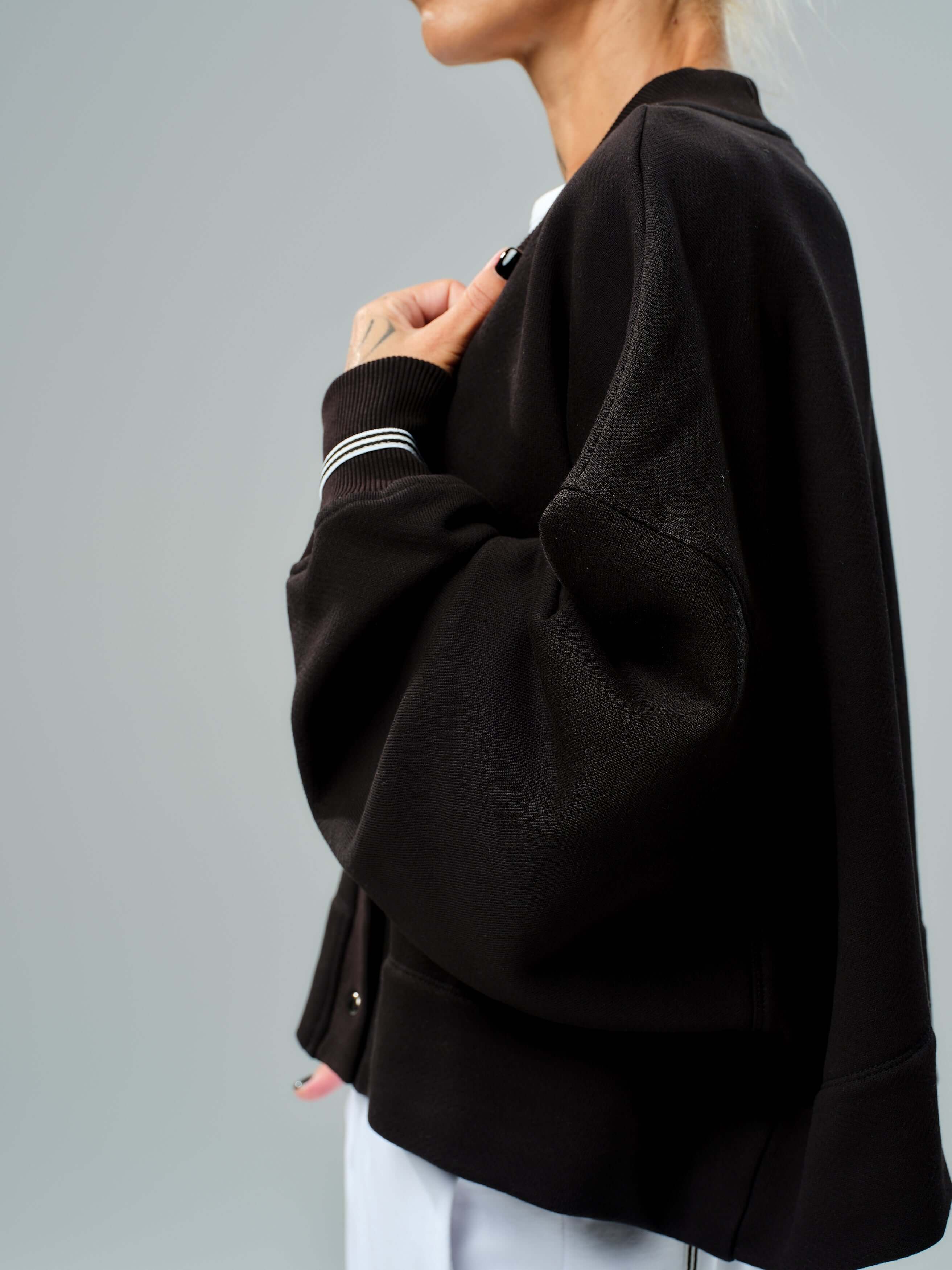 Black Snap-Button Jacket - Image 3