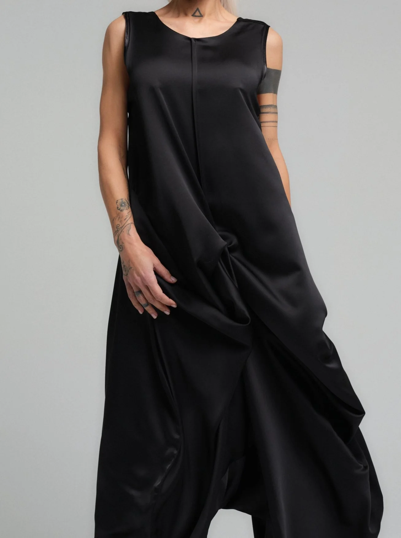 Black Softly Structured Jumpsuit - Image 5