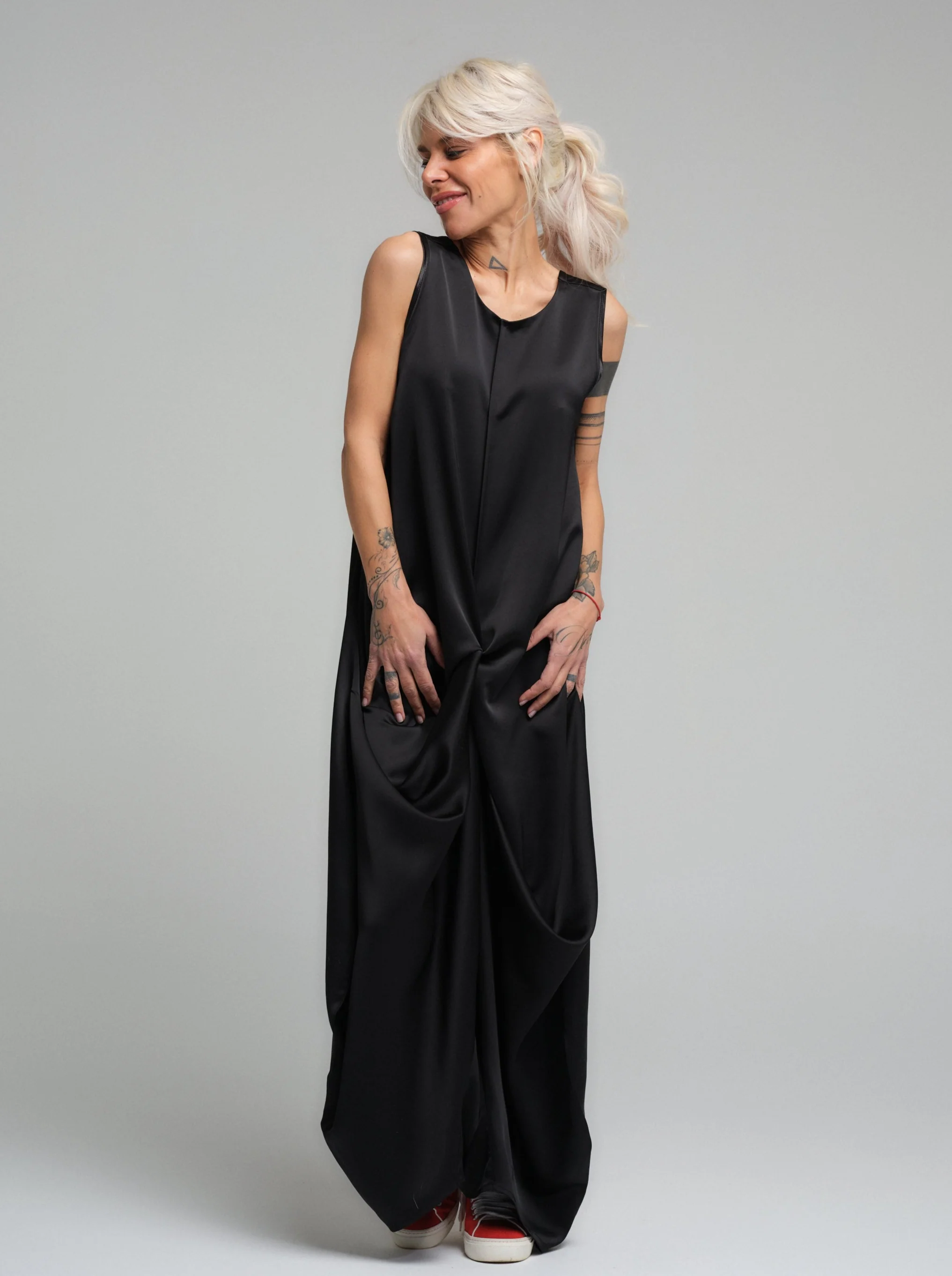 Black Softly Structured Jumpsuit - Image 7