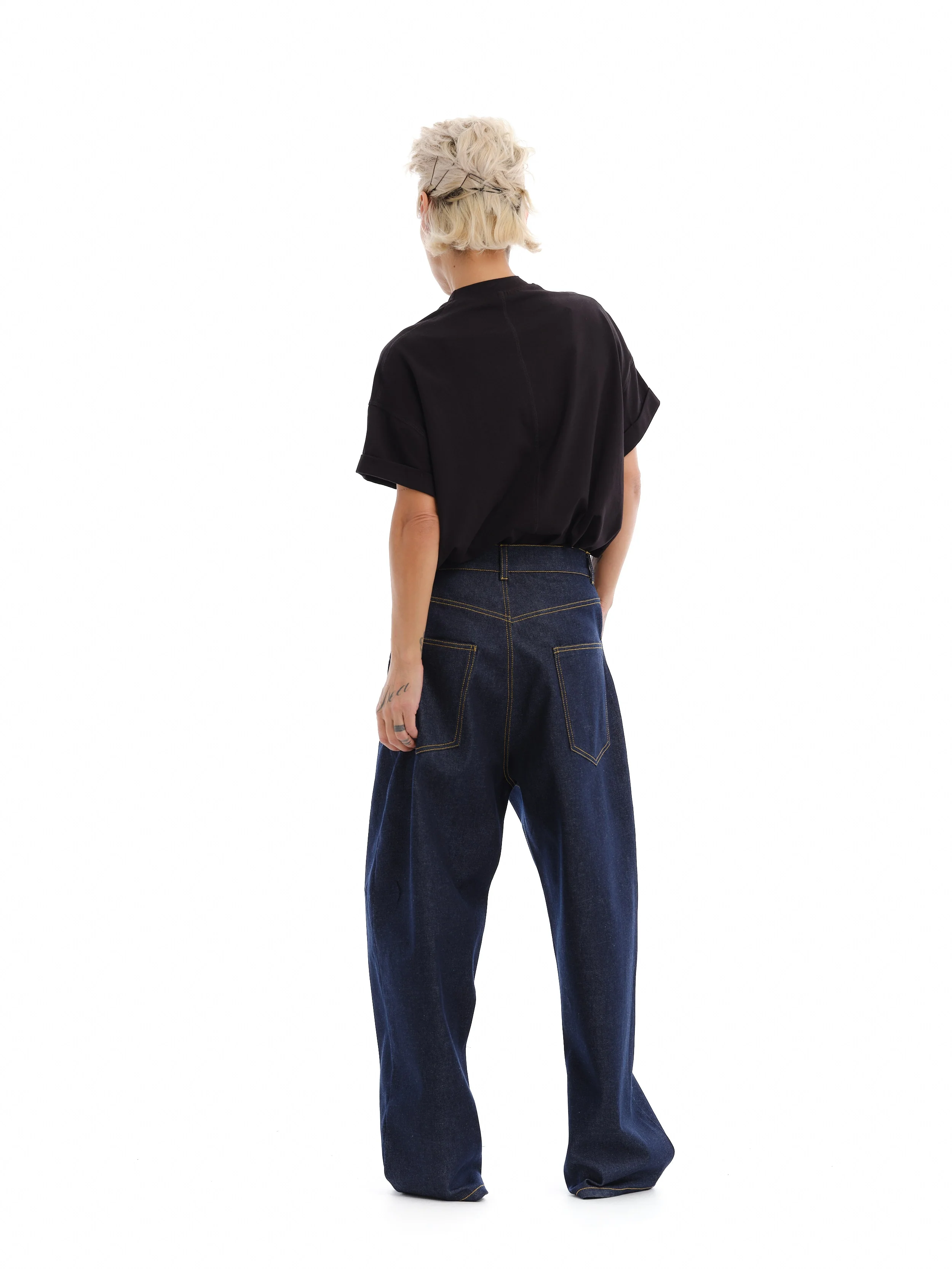 Black T-Shirt with Decorative Patches - Image 7