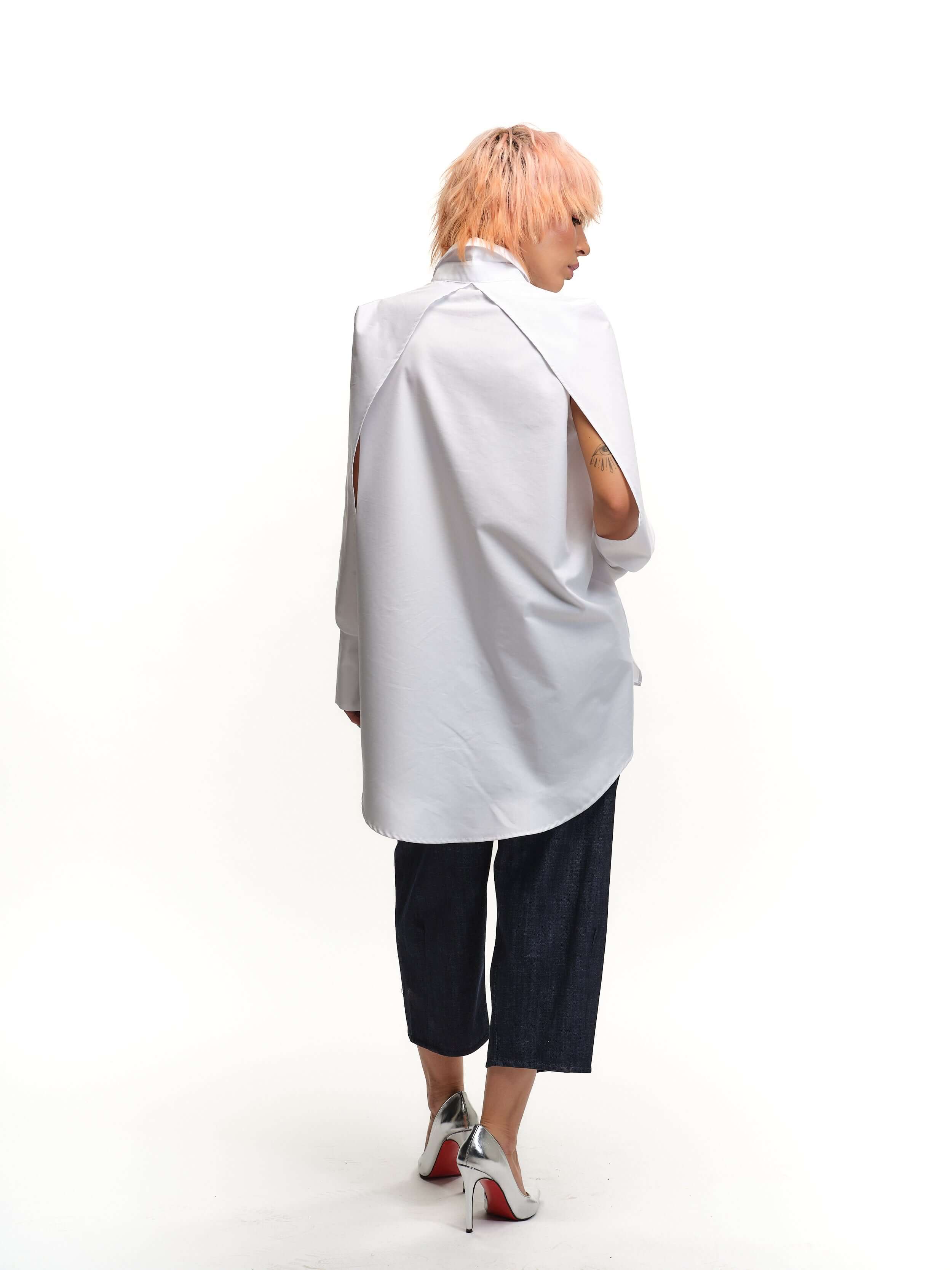 Cape-Effect Button-Down Shirt - Image 3