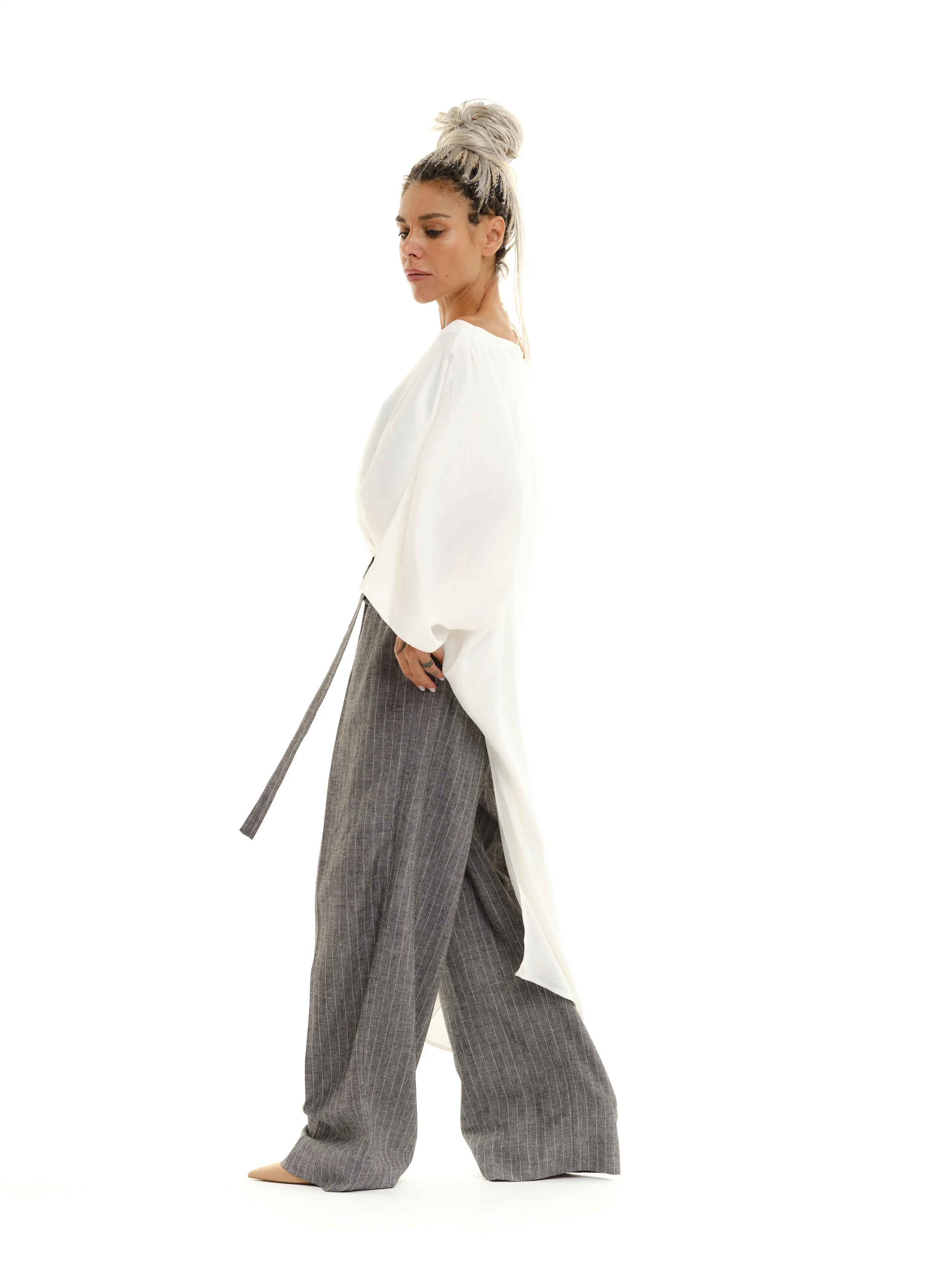 Off-The-Shoulder Maxi Tunic in White - Image 10
