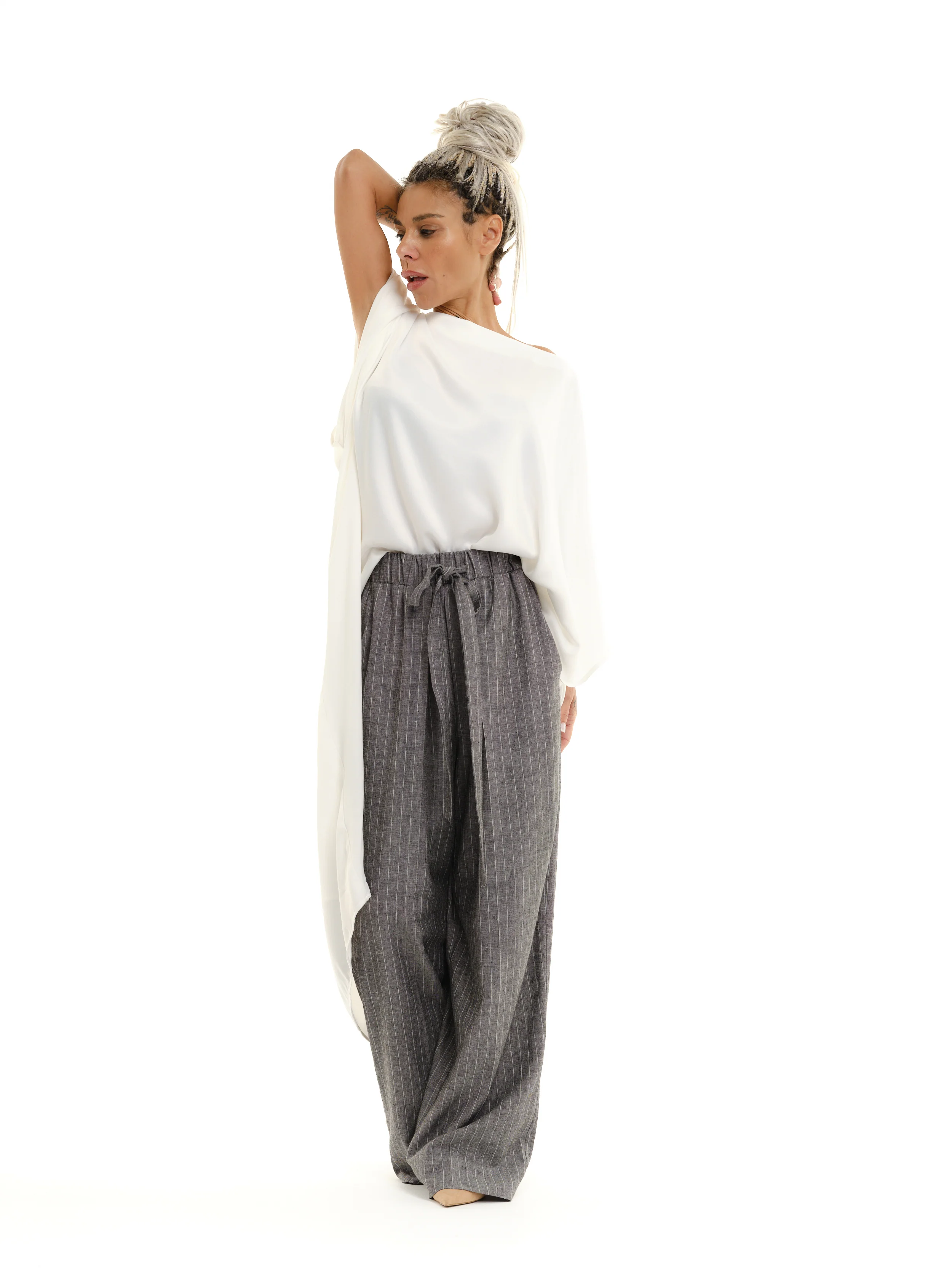 Off-The-Shoulder Maxi Tunic in White - Image 11