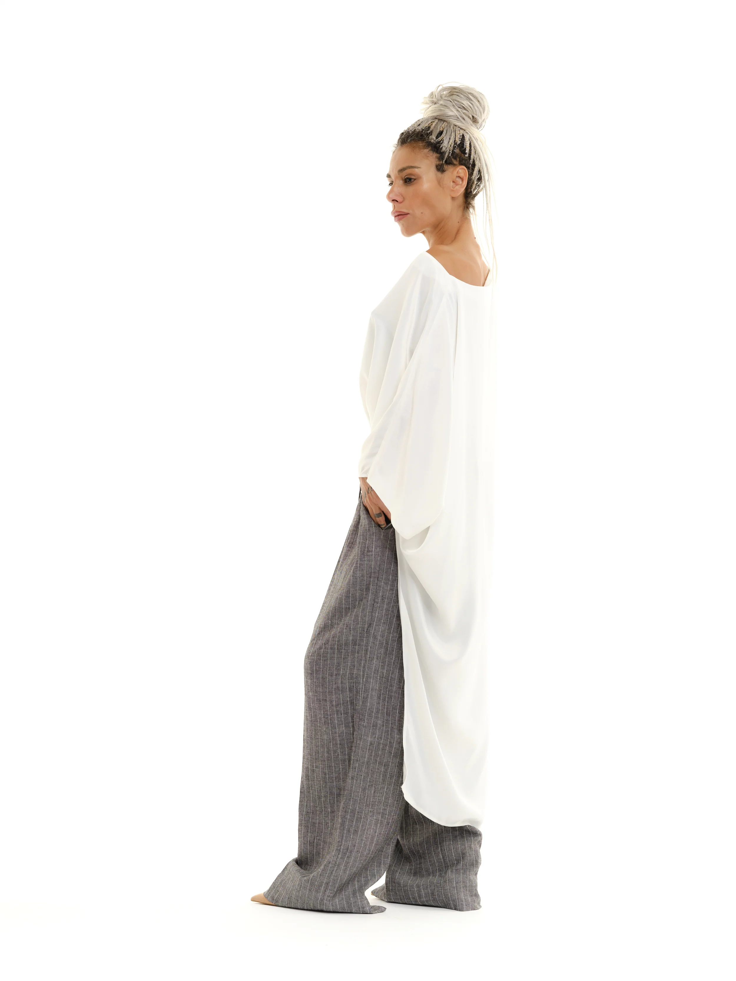 Off-The-Shoulder Maxi Tunic in White - Image 12