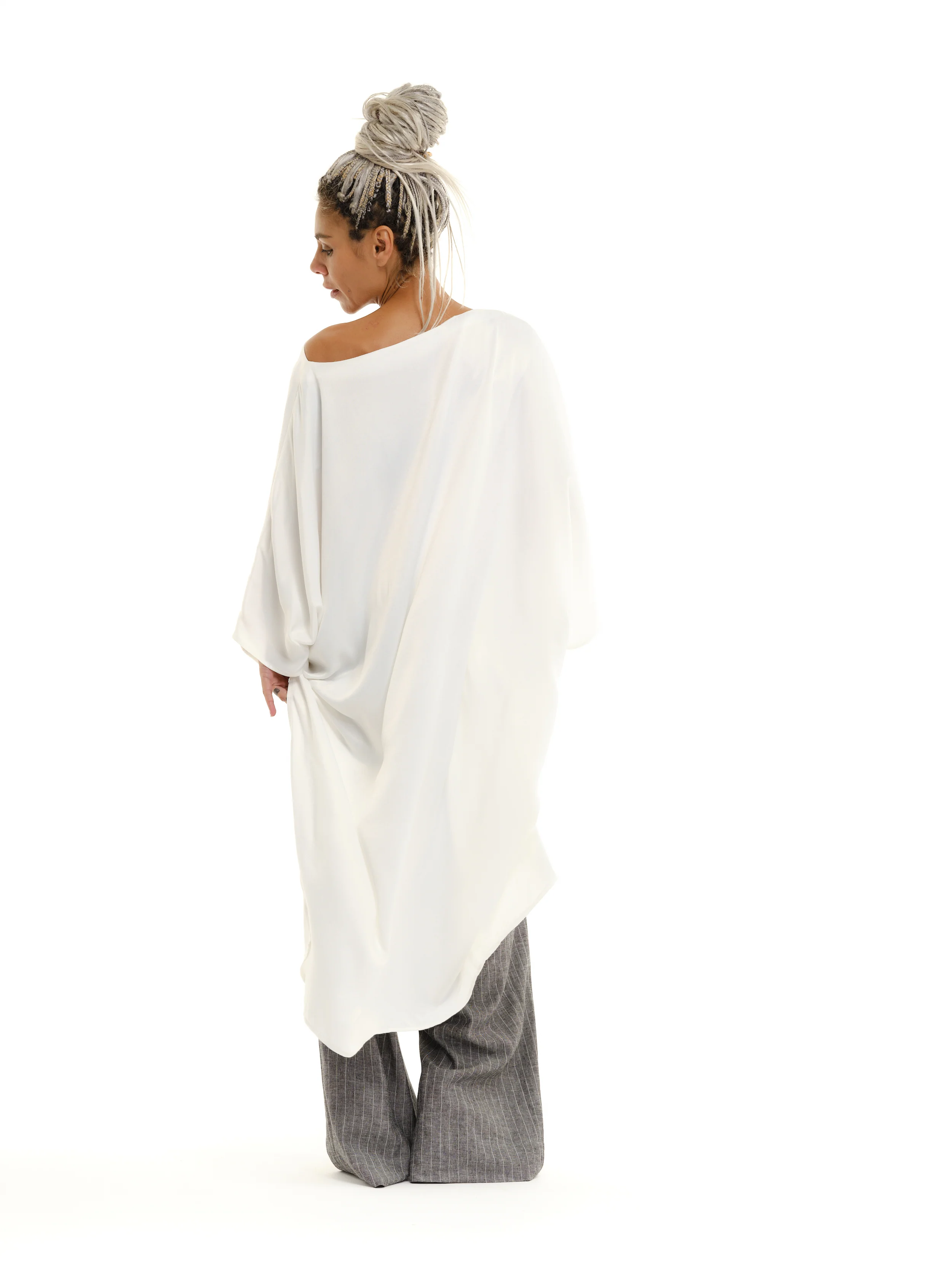 Off-The-Shoulder Maxi Tunic in White - Image 14