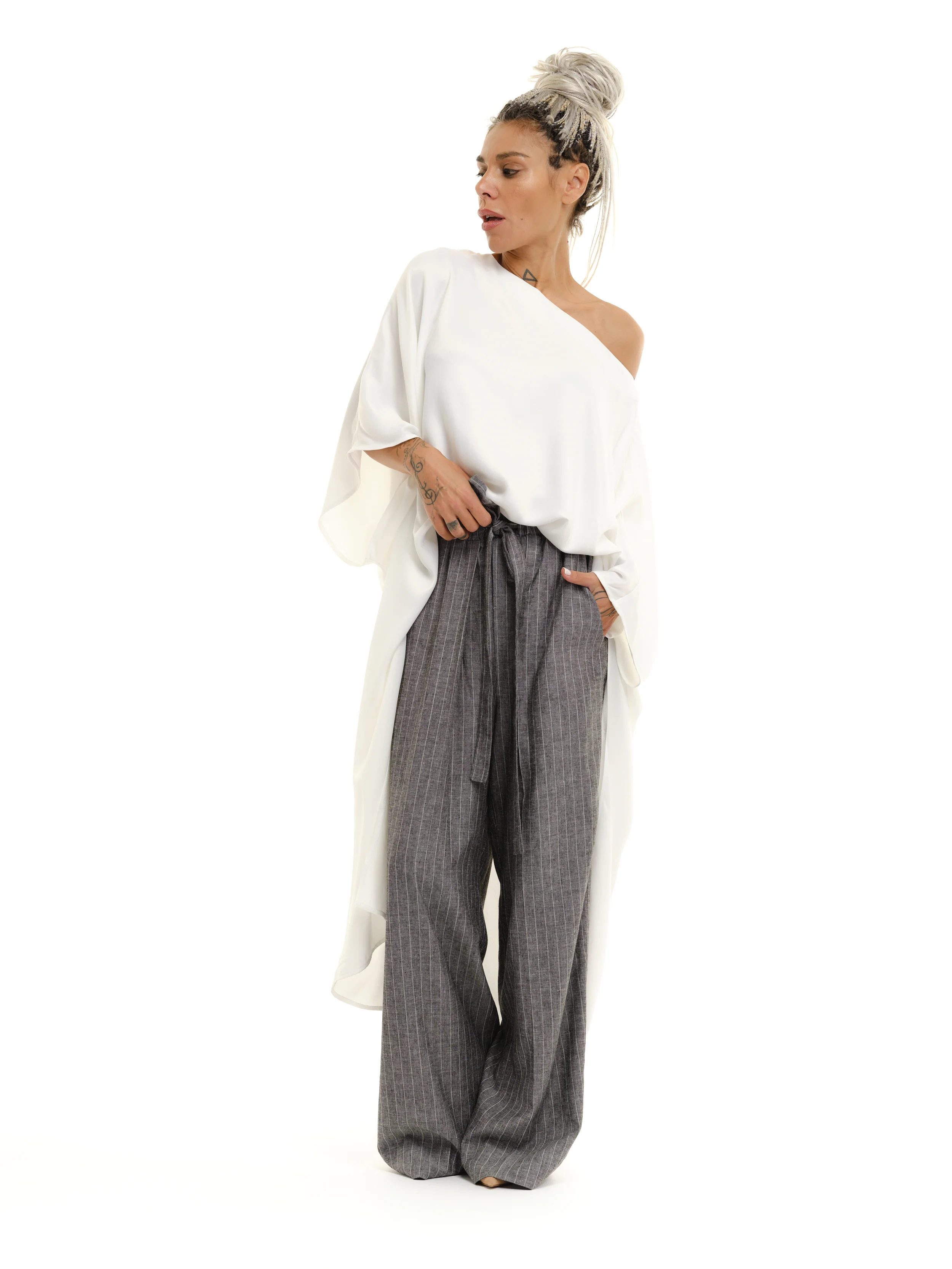 Off-The-Shoulder Maxi Tunic in White - Image 18