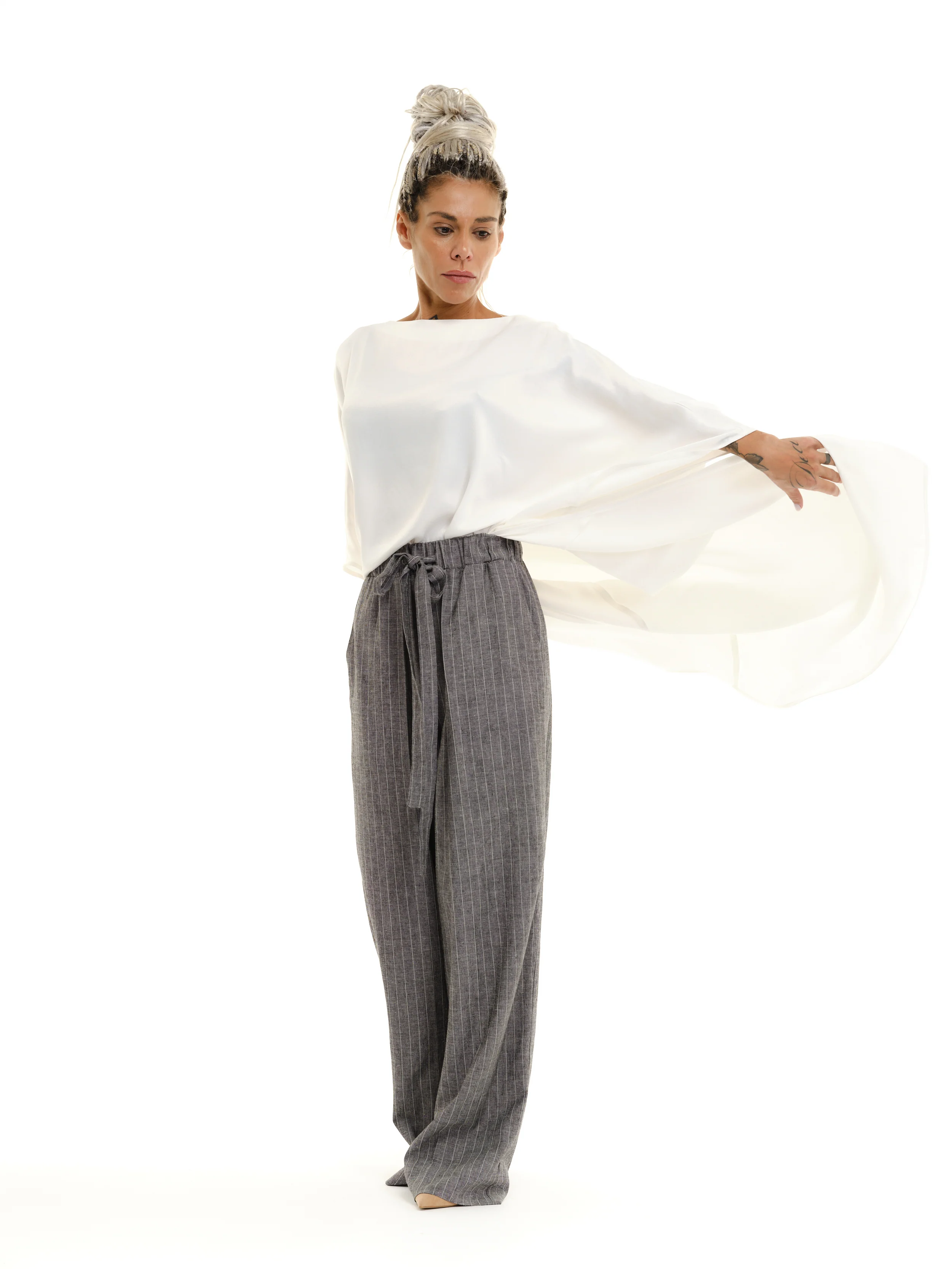 Off-The-Shoulder Maxi Tunic in White - Image 3