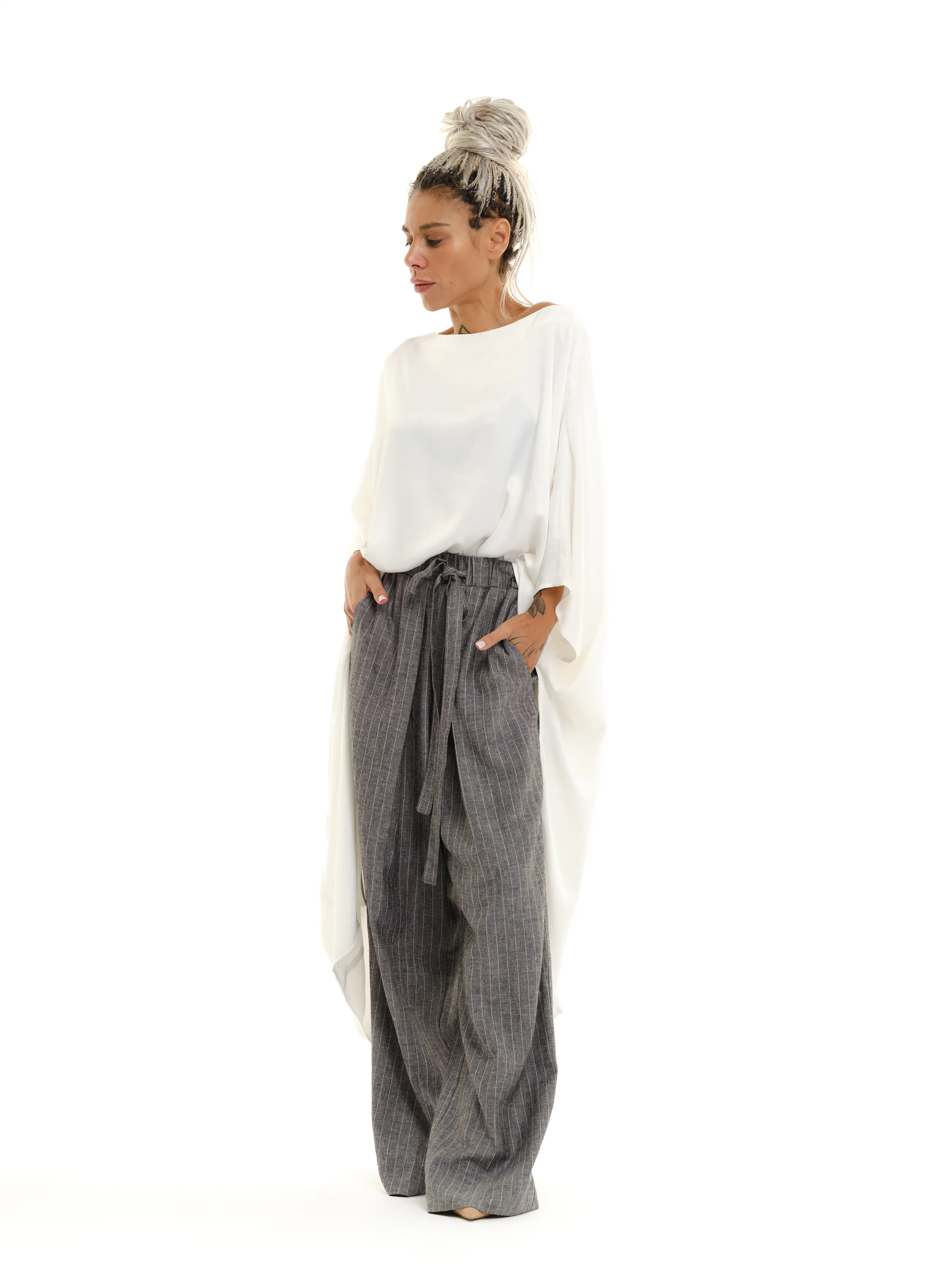 Off-The-Shoulder Maxi Tunic in White - Image 5