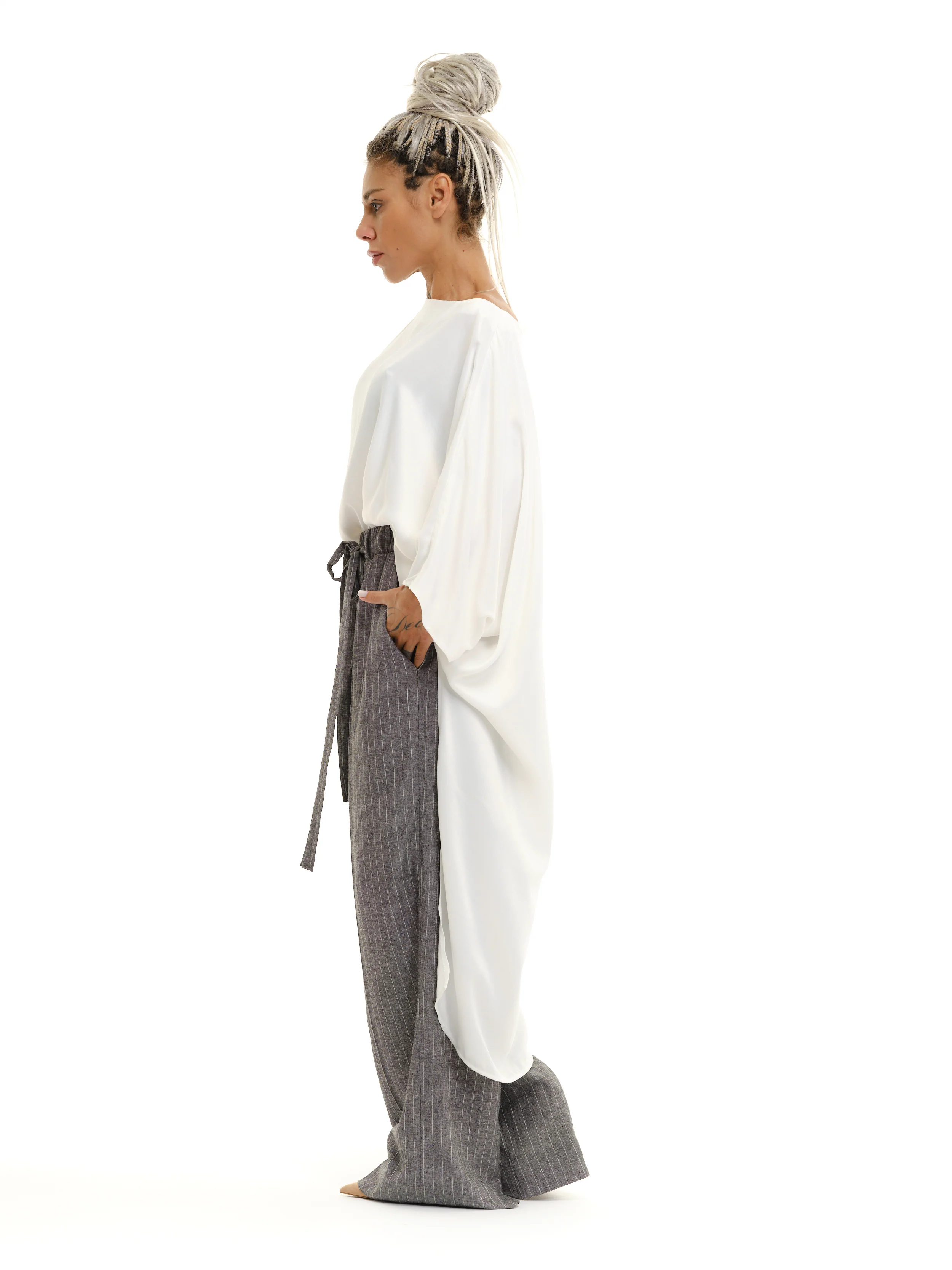Off-The-Shoulder Maxi Tunic in White - Image 6