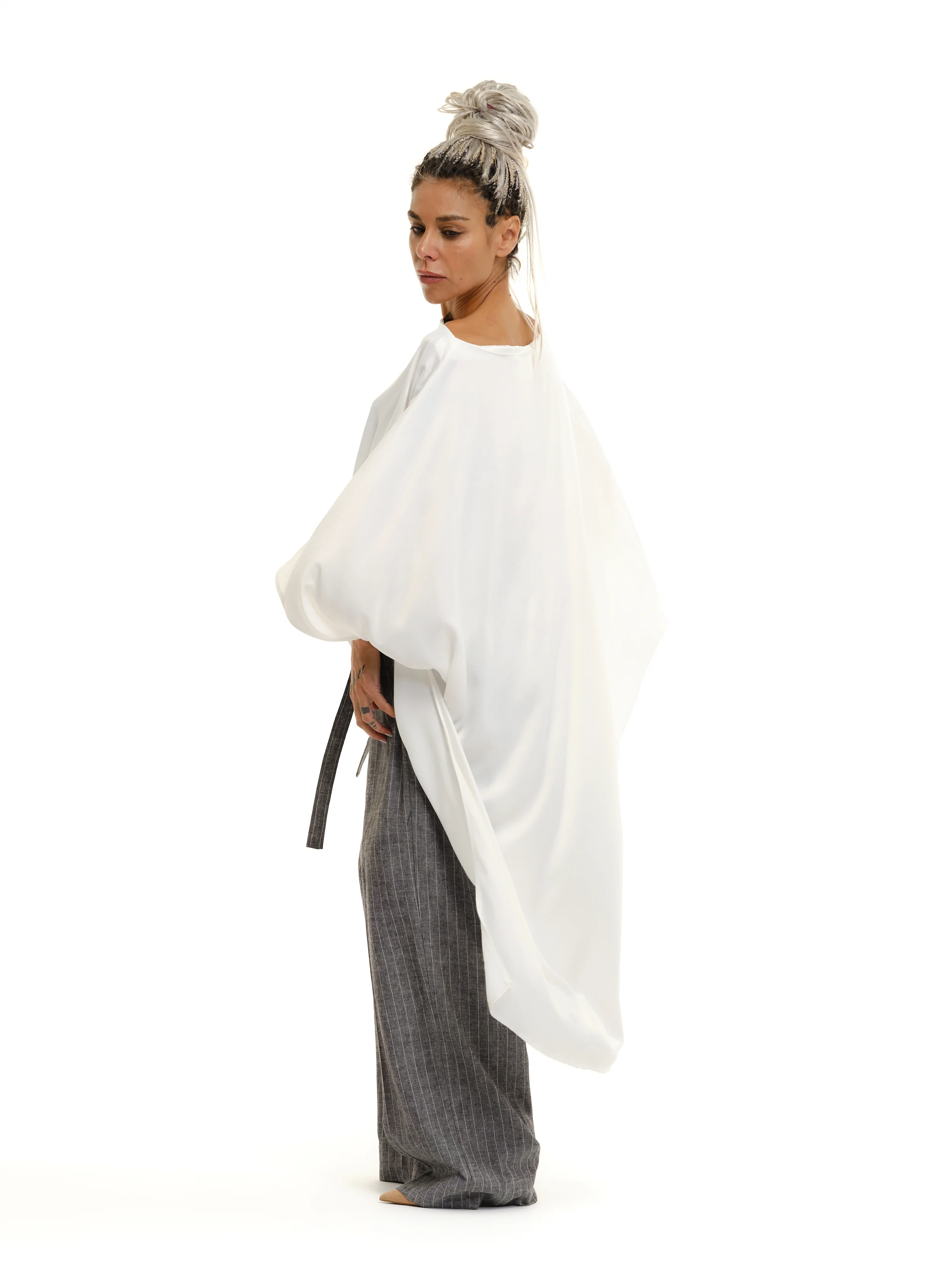 Off-The-Shoulder Maxi Tunic in White - Image 9