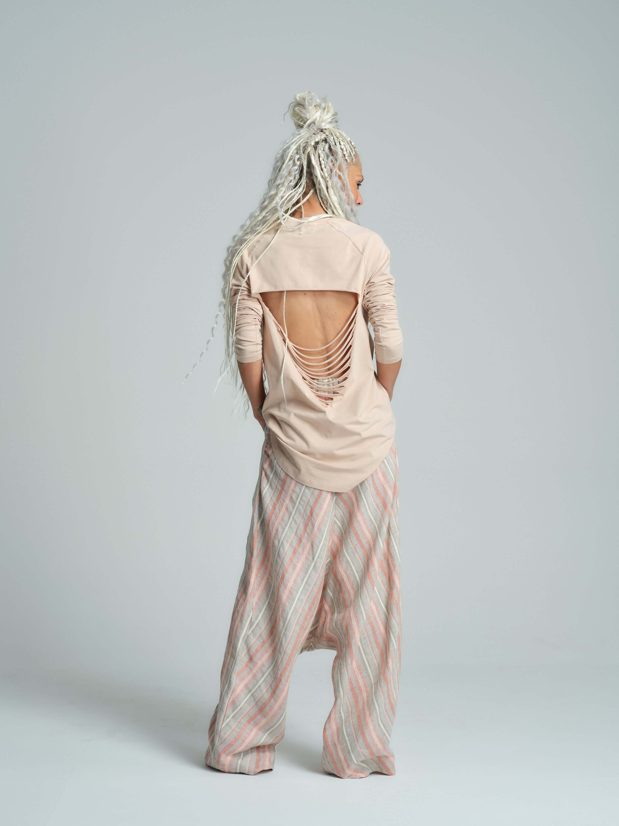 Cotton-Blend Distressed Open-Back Top - Image 5