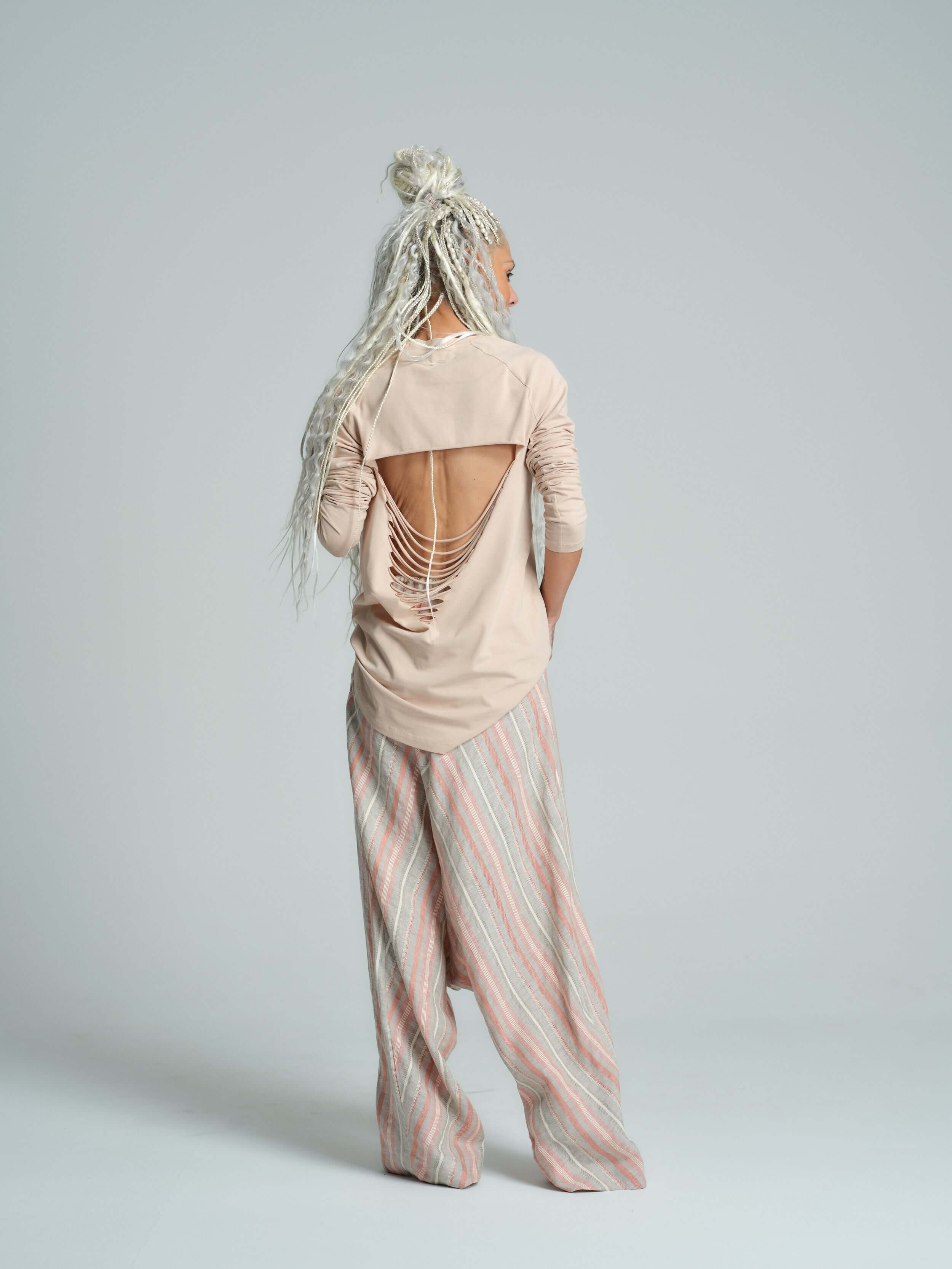 Cotton-Blend Distressed Open-Back Top - Image 6