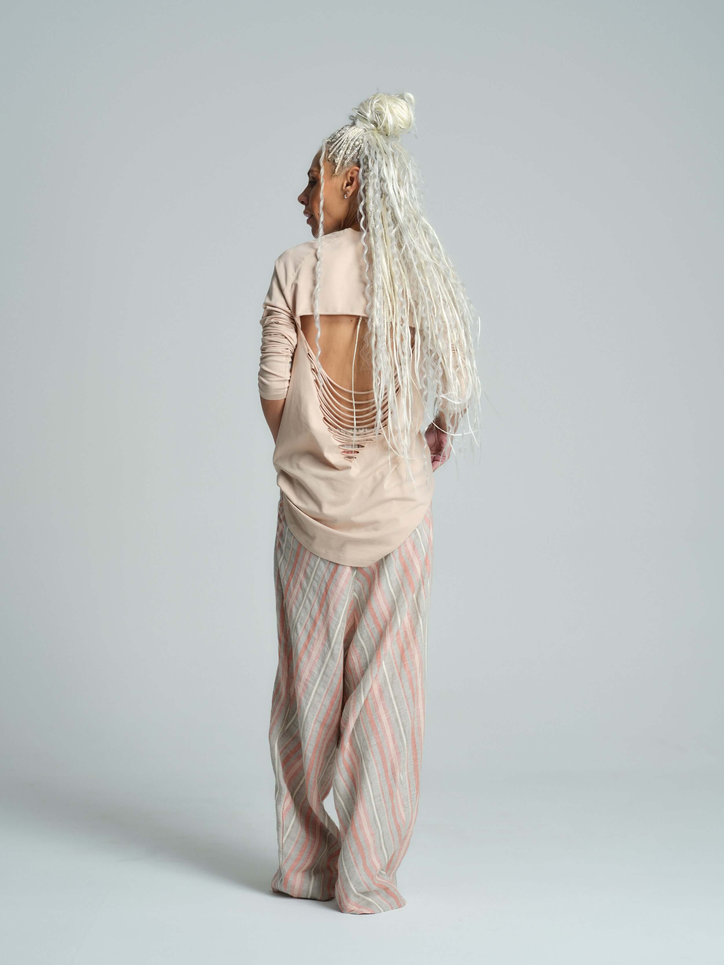 Cotton-Blend Distressed Open-Back Top - Image 7
