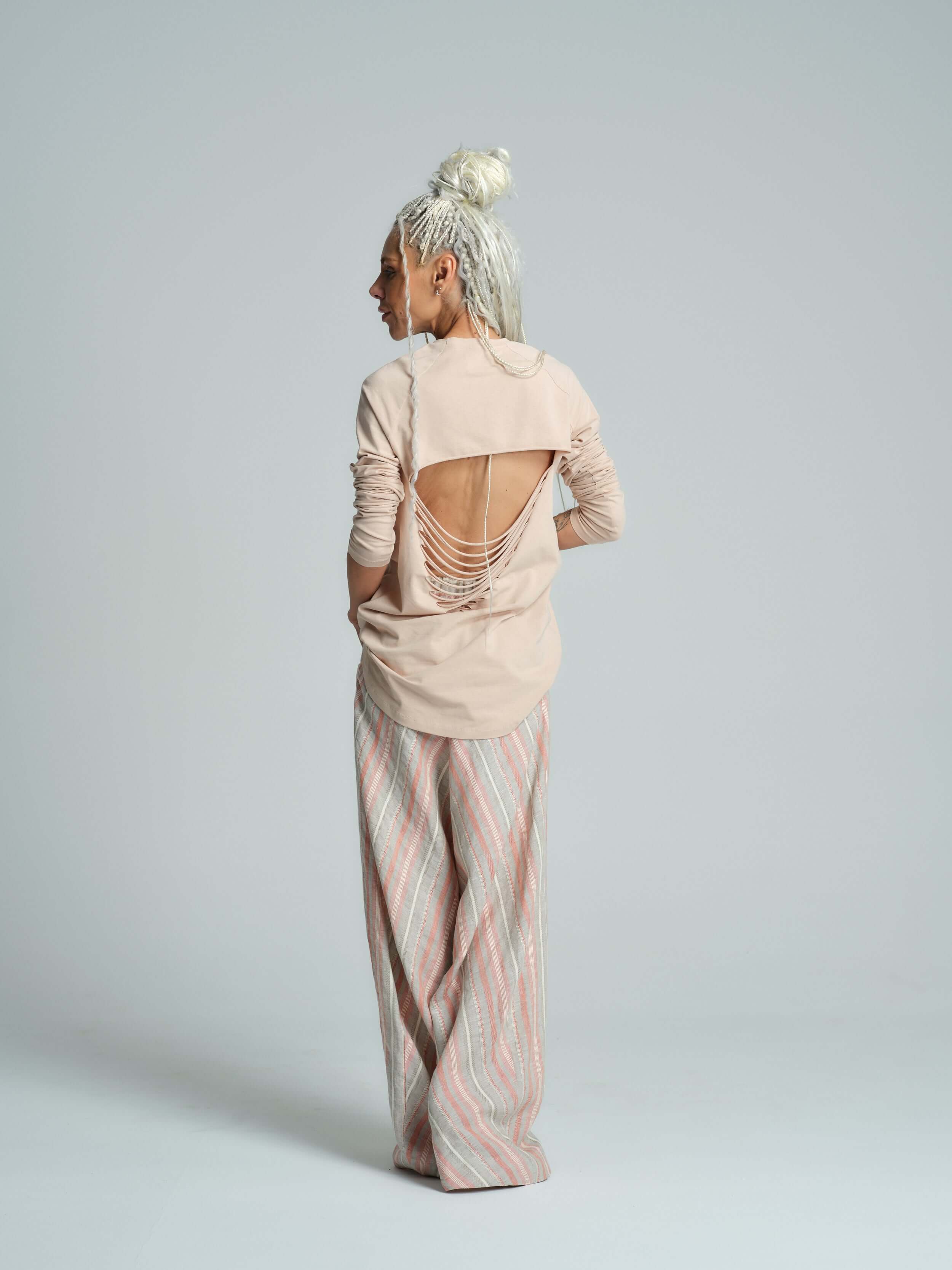 Cotton-Blend Distressed Open-Back Top - Image 8