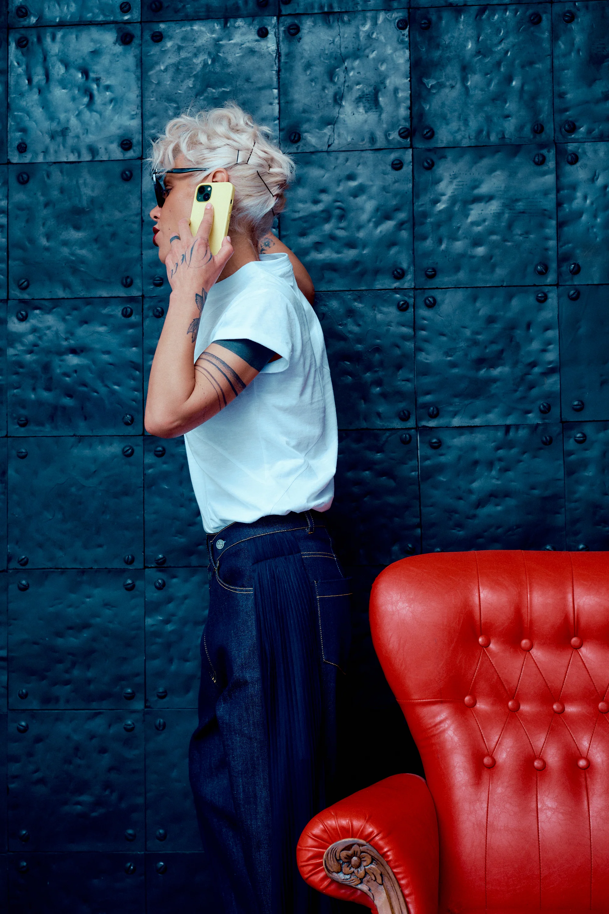Cuffed White T-Shirt - Image 3