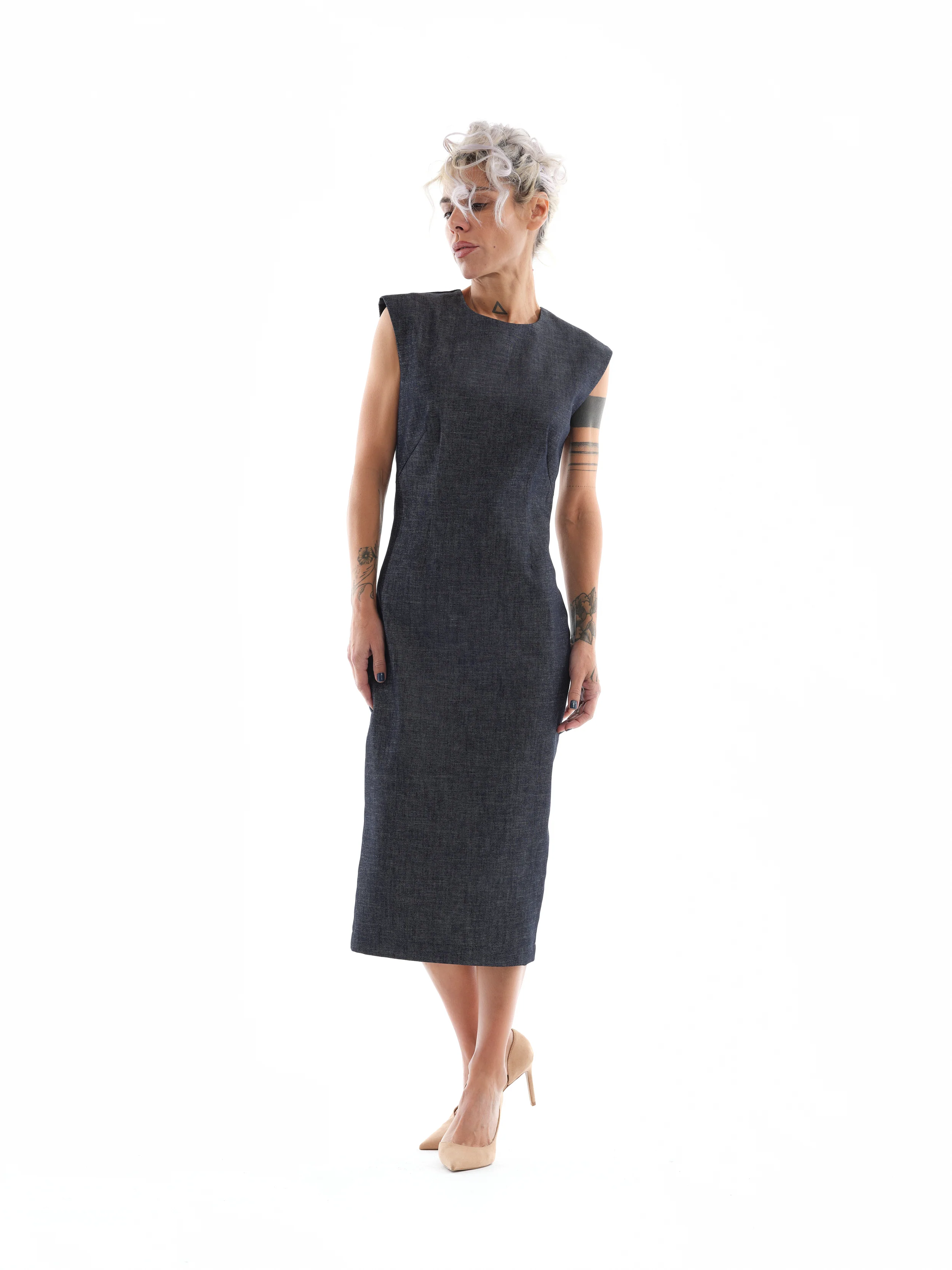 Denim Cutout Midi Dress - Image 5