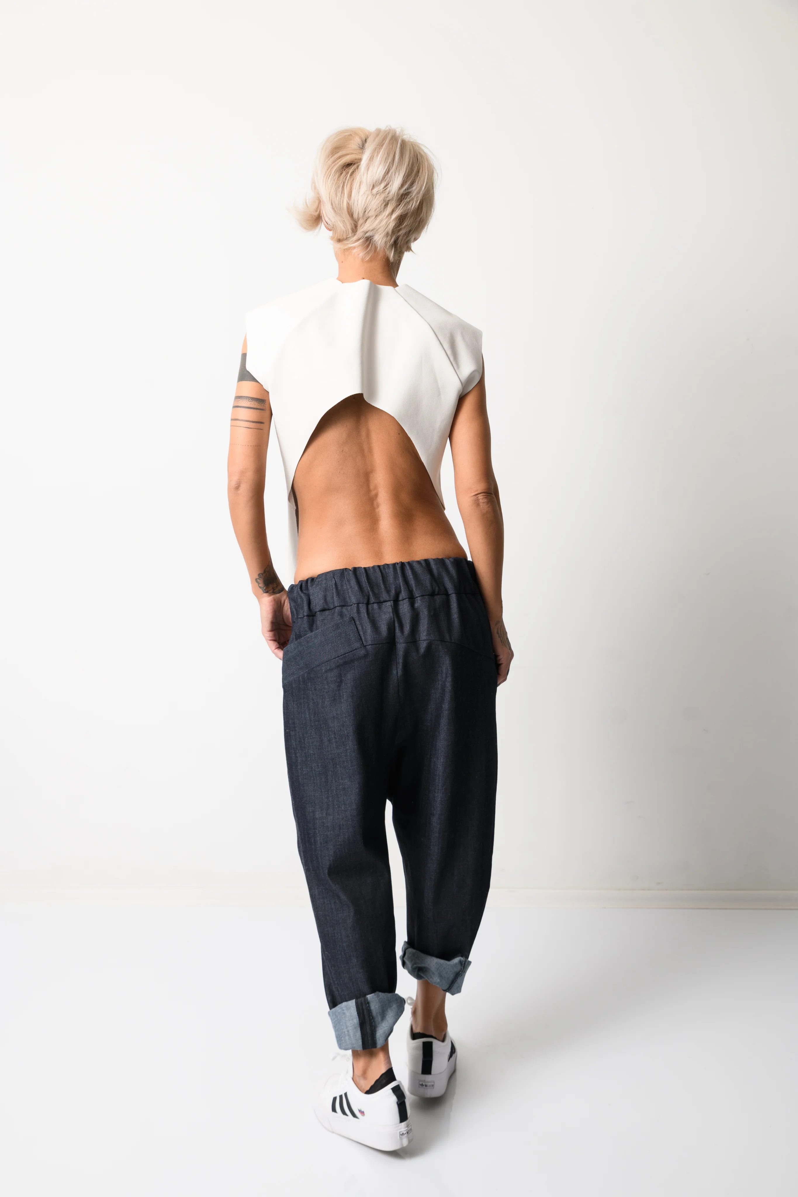 Denim Harem Low Crotch Pants - Image 10