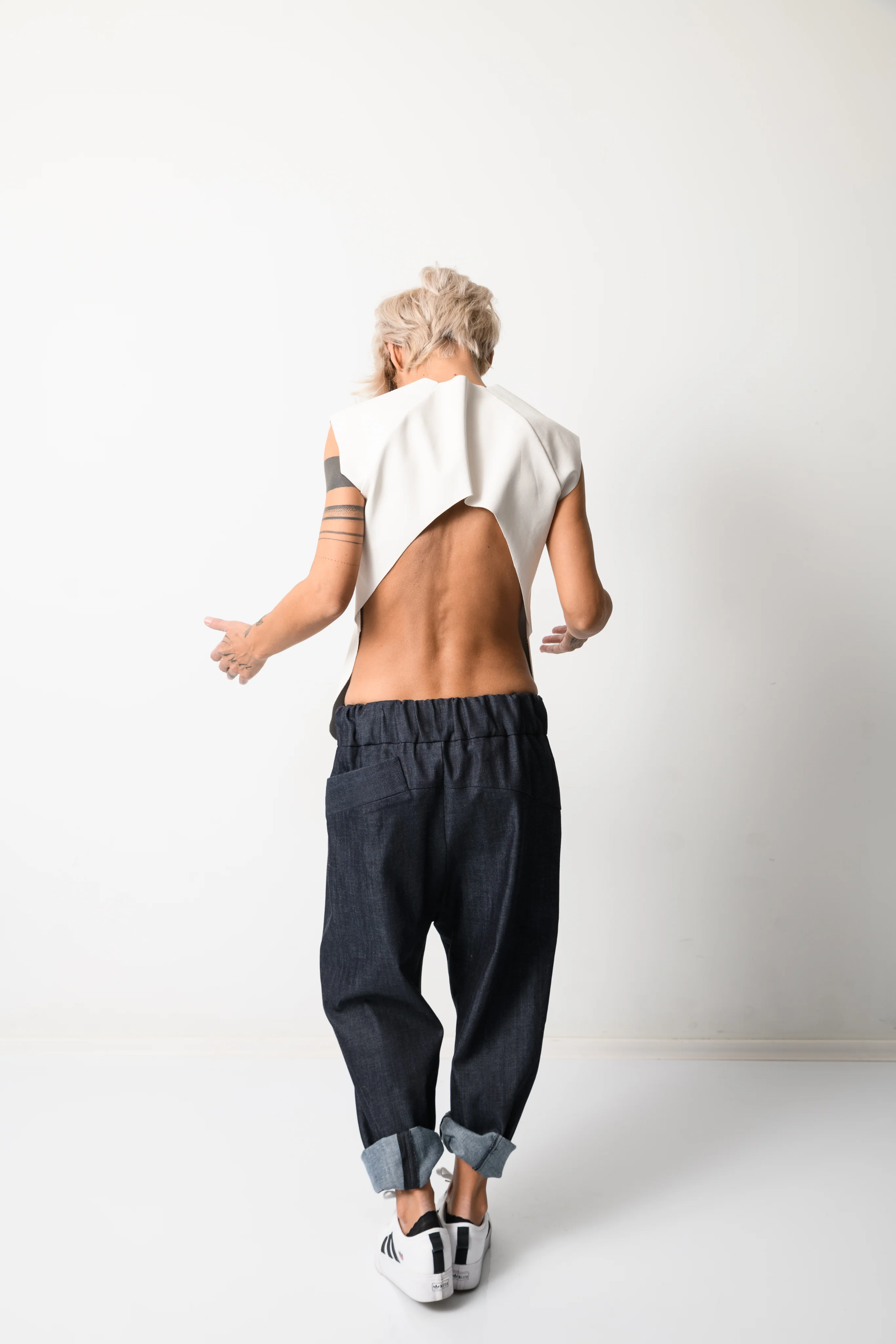 Denim Harem Low Crotch Pants - Image 12