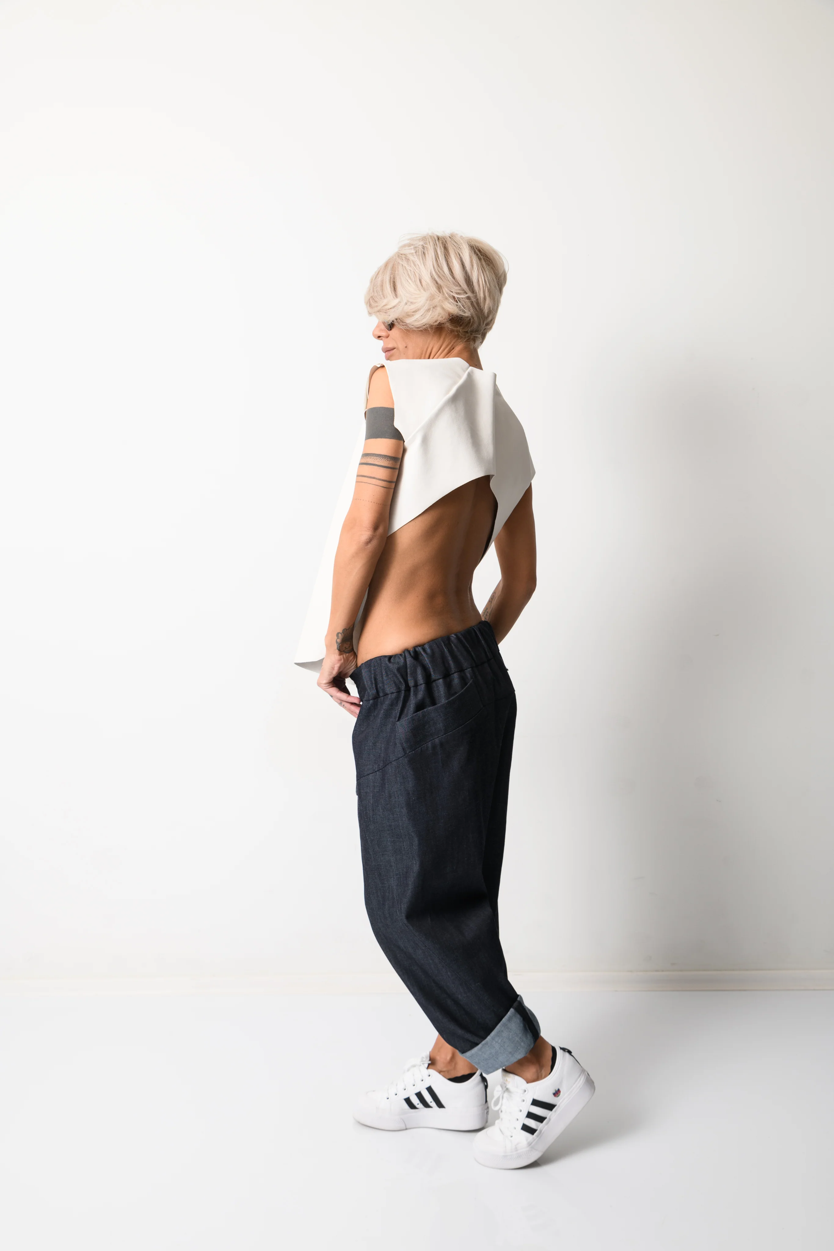 Denim Harem Low Crotch Pants - Image 7