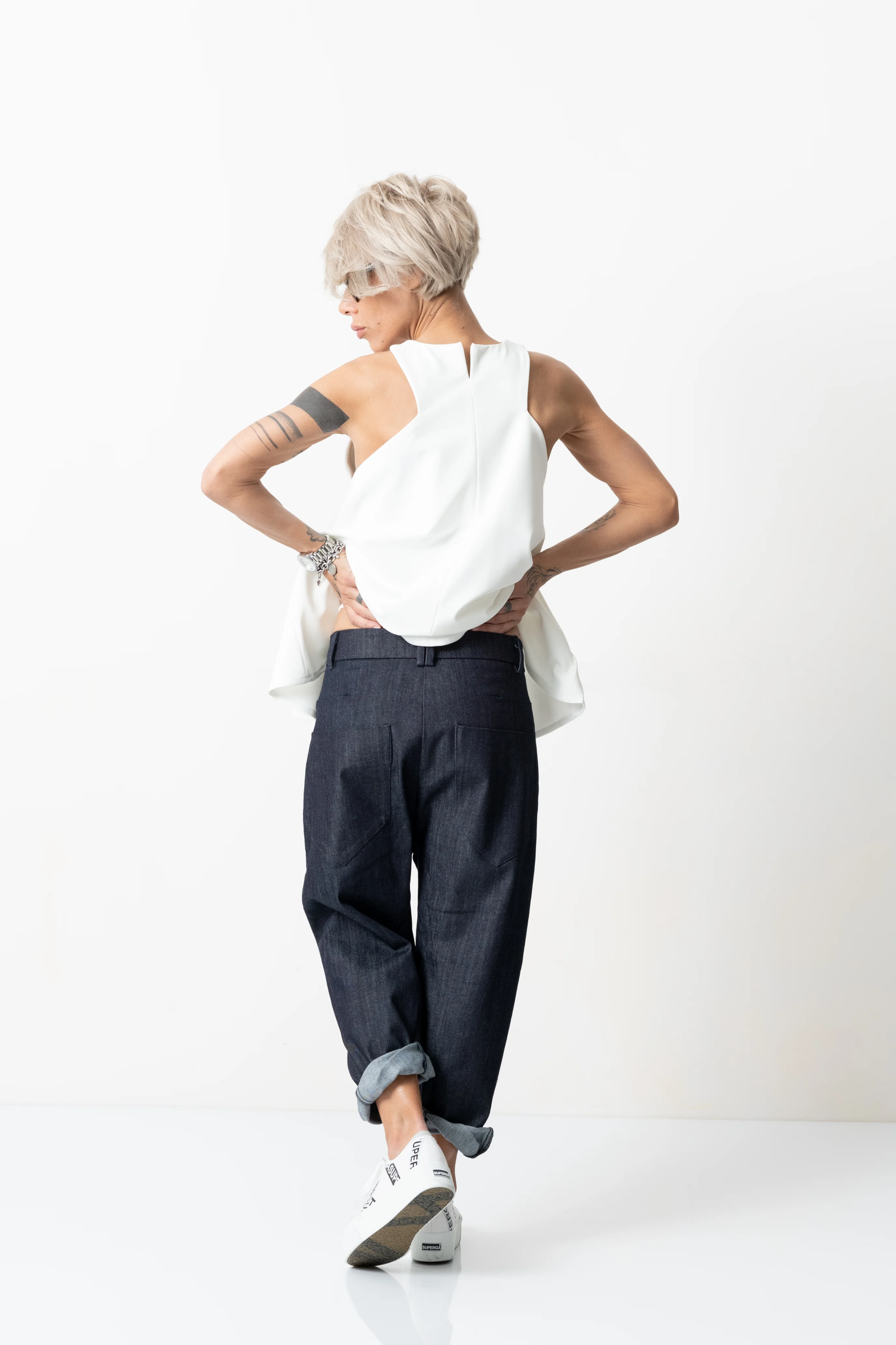 Denim Low Crotch Pants - Image 10