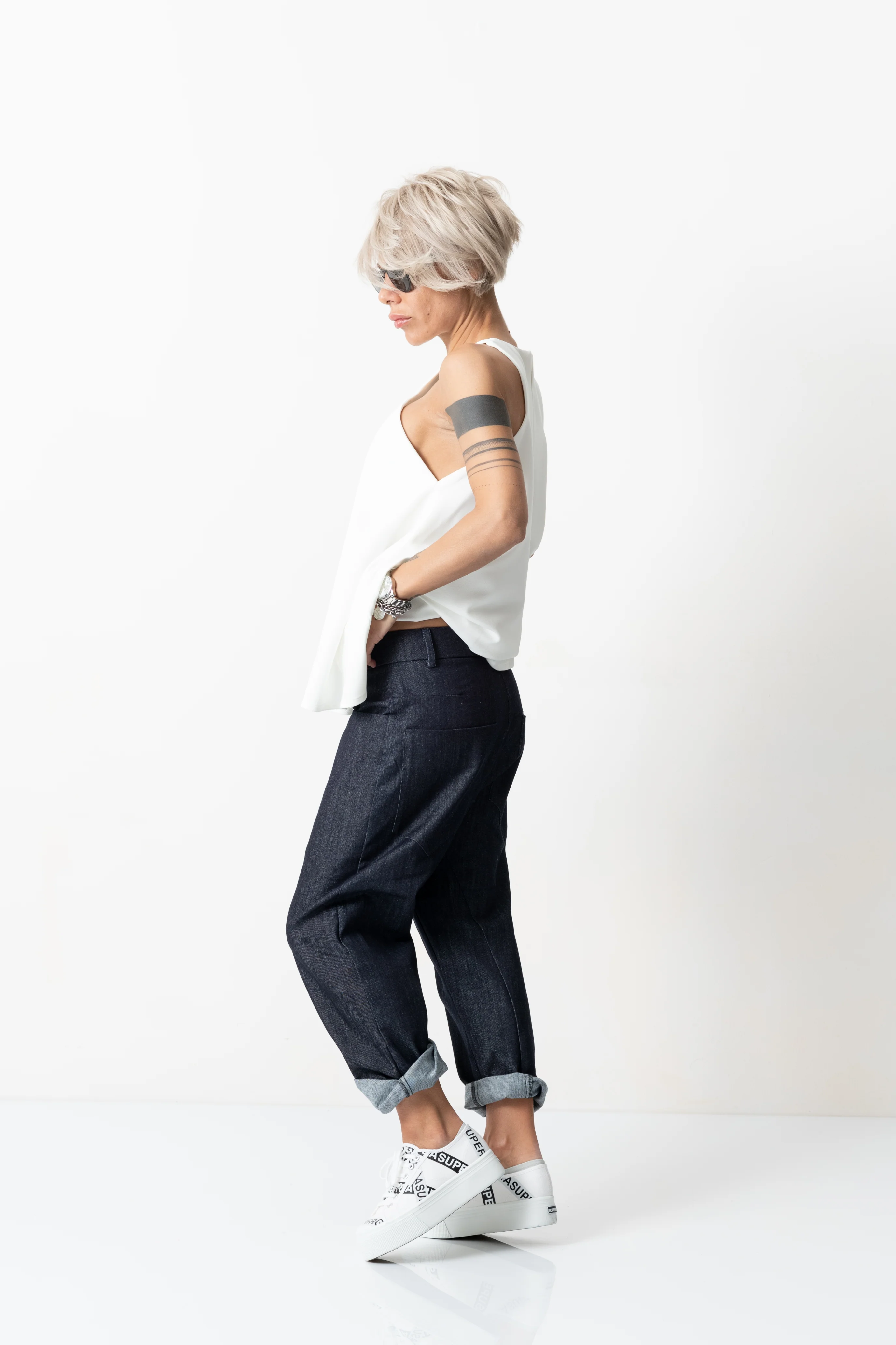 Denim Low Crotch Pants - Image 11
