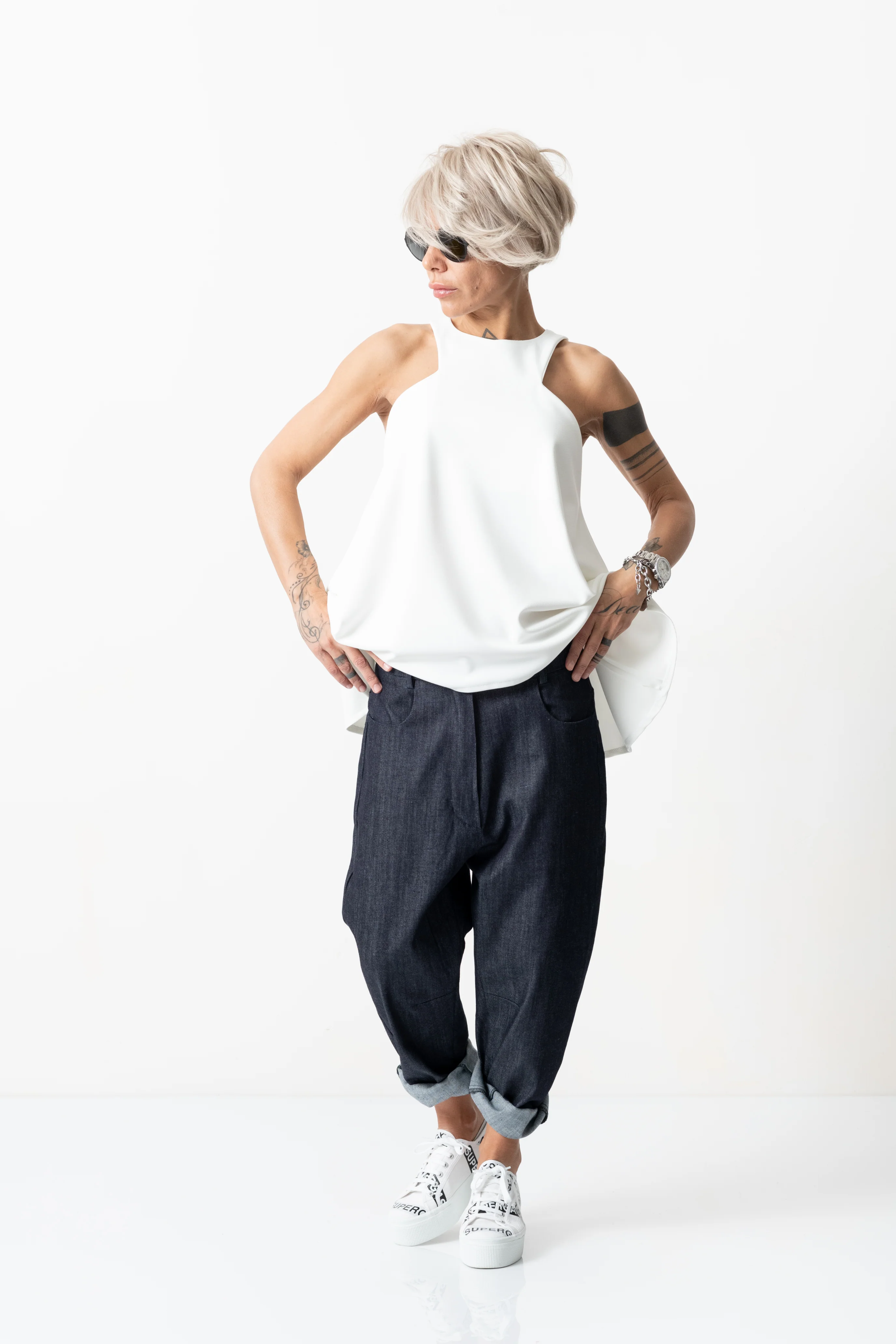 Denim Low Crotch Pants - Image 5