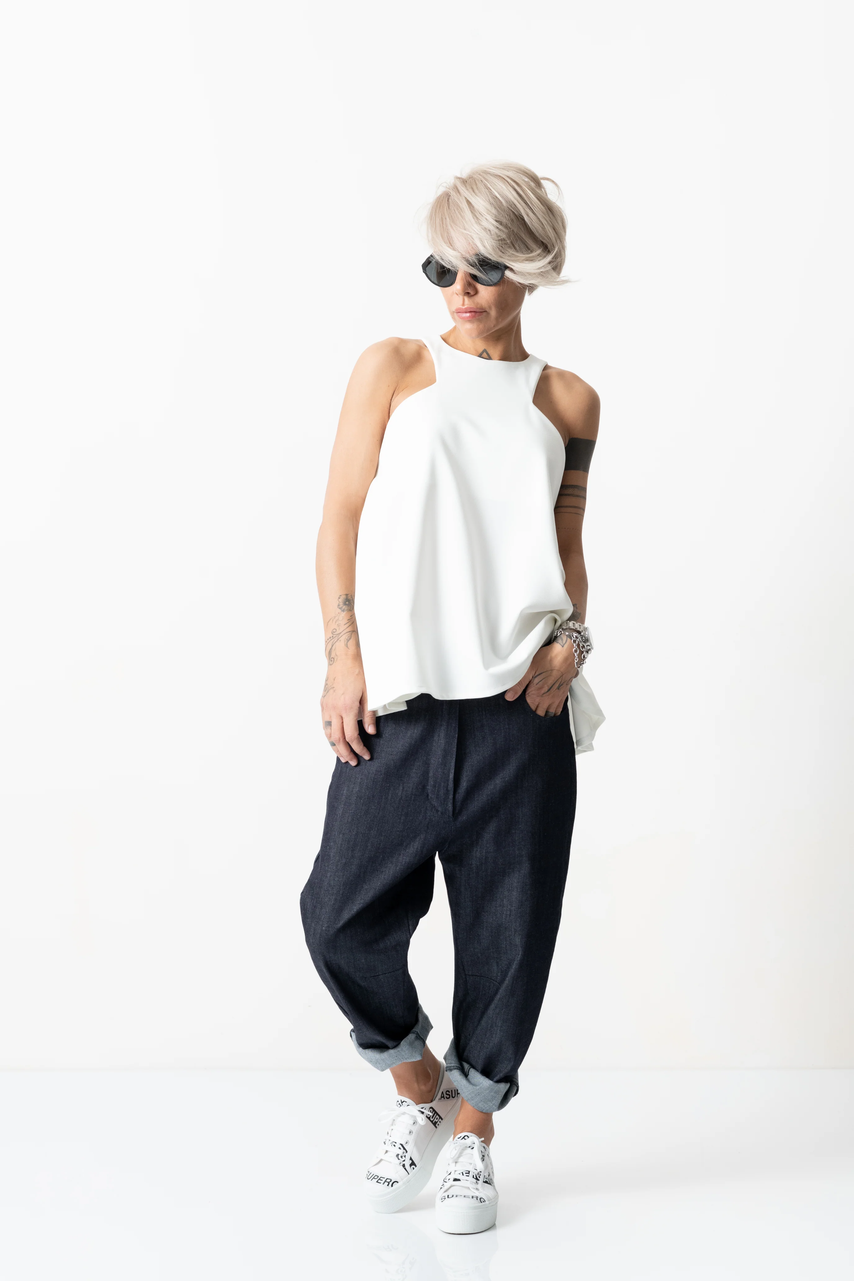 Denim Low Crotch Pants - Image 6