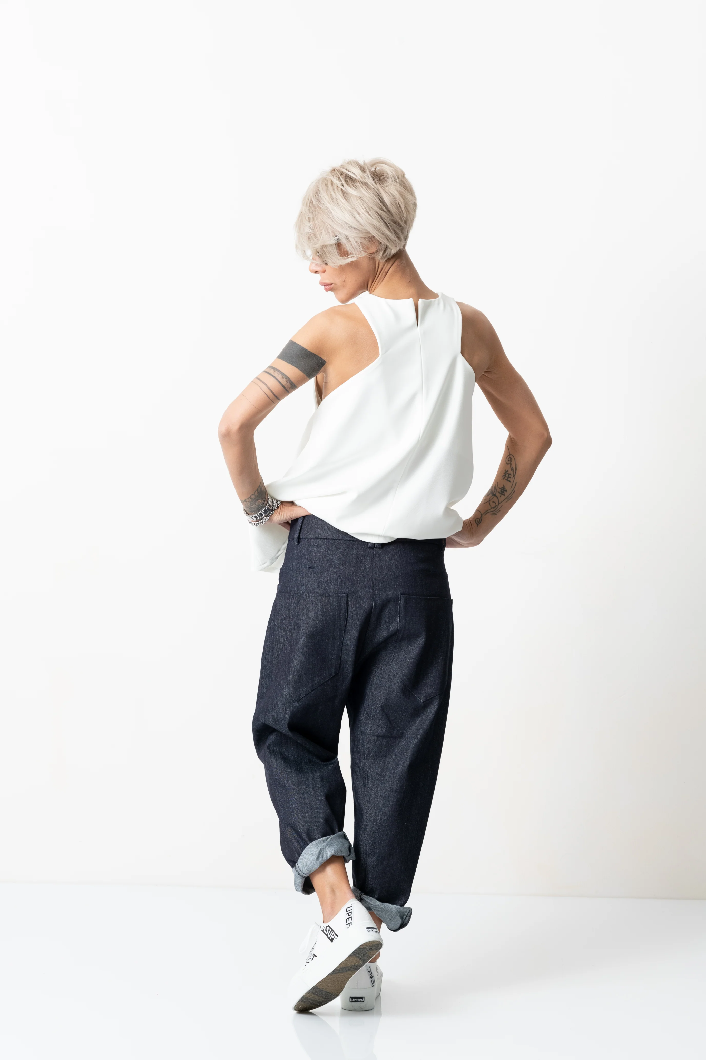 Denim Low Crotch Pants - Image 9