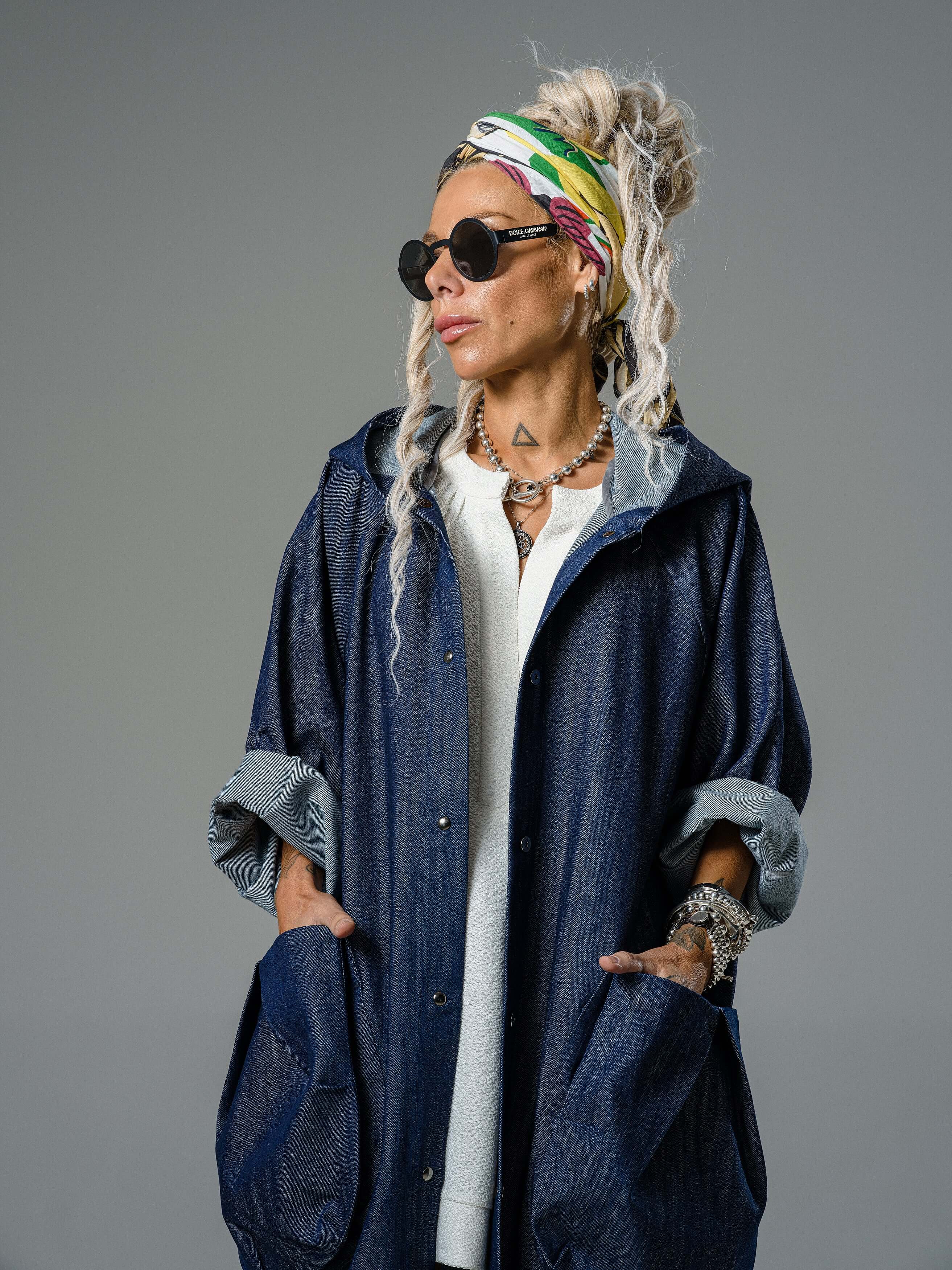 Denim Oversized Hooded Jacket - Image 3