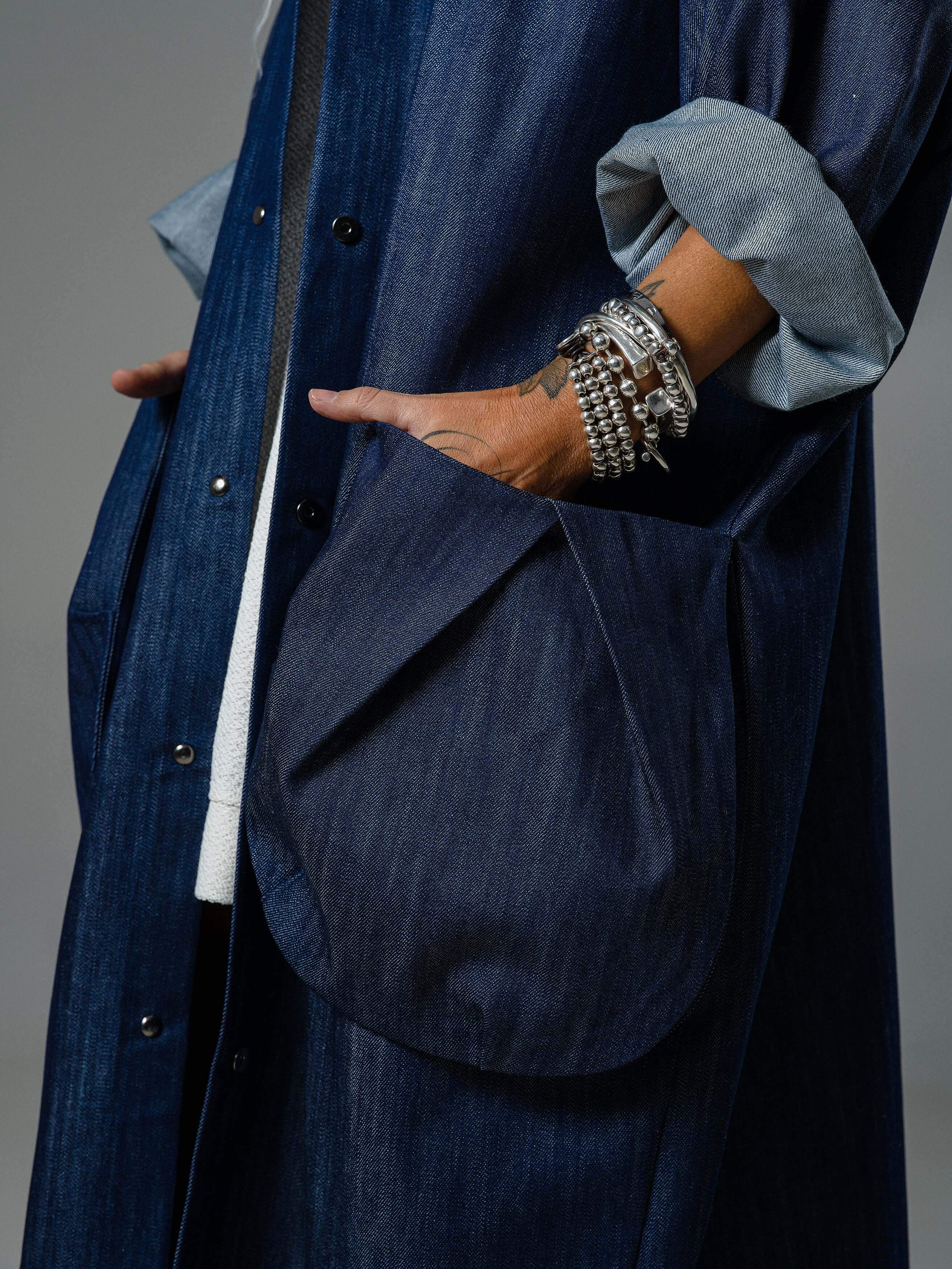 Denim Oversized Hooded Jacket - Image 5