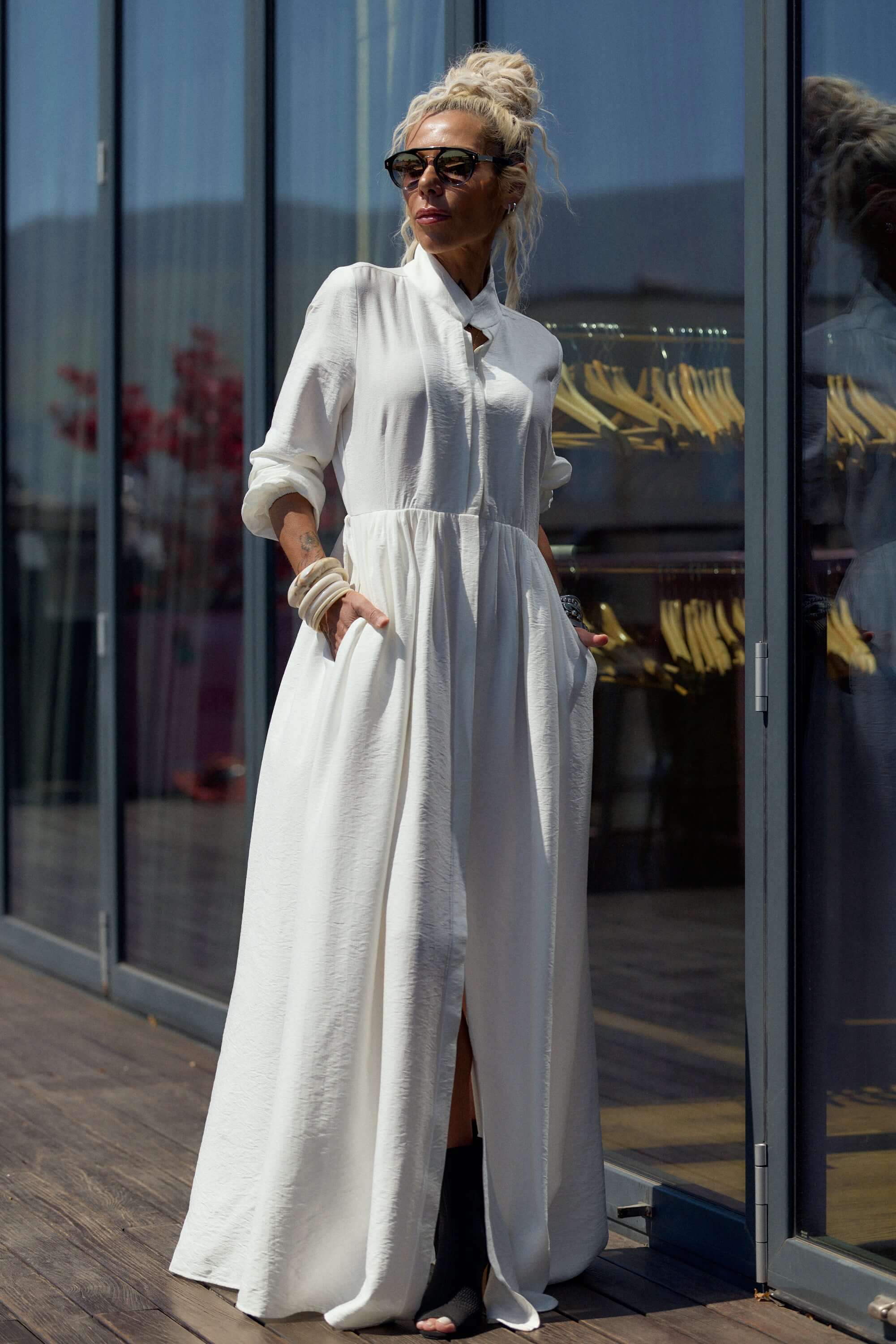 Flowing White Maxi Dress - Image 4