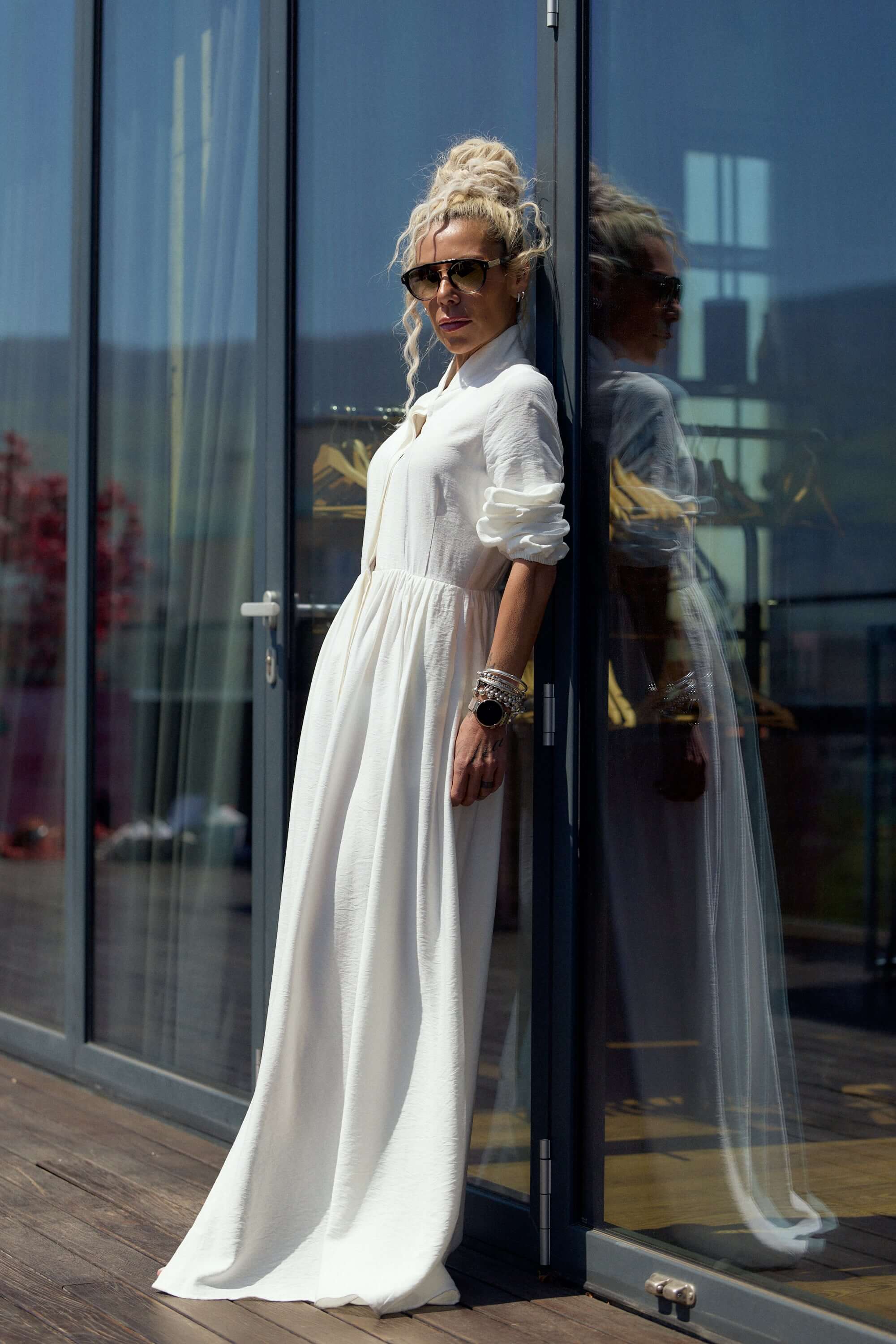 Flowing White Maxi Dress - Image 5