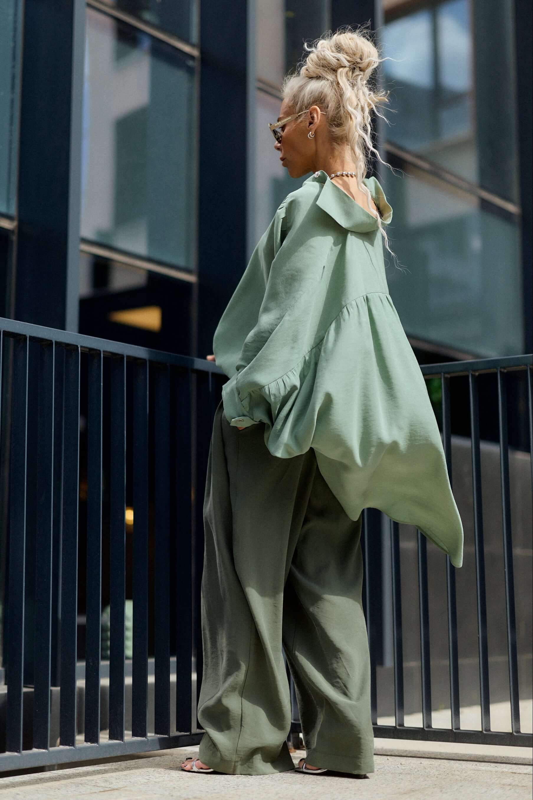 Green Wide-Leg Pants - Image 3